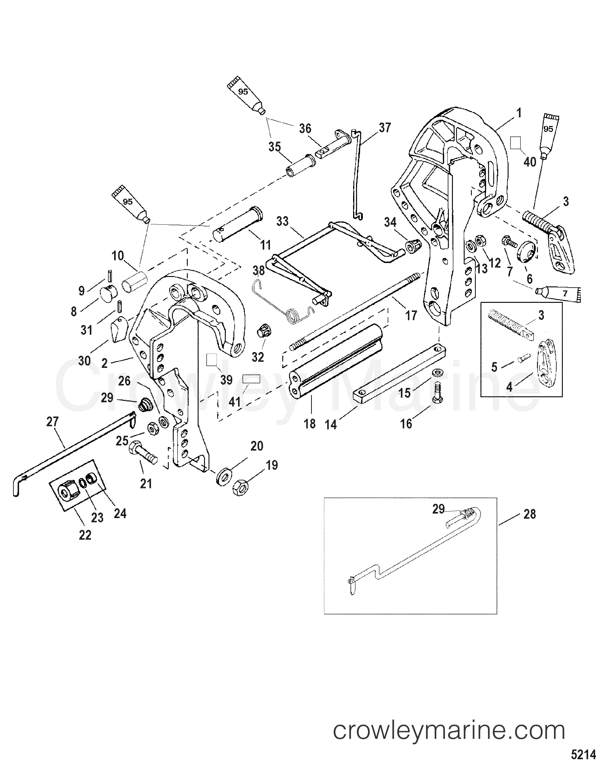 2005 Outboard 40 [EO] - 1041302DB - CLAMP BRACKET