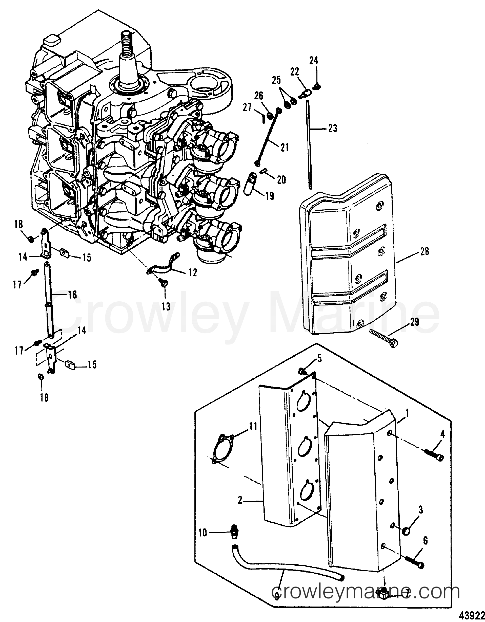 1991 Outboard 90 - H0908E91E [E] - INTAKE COVER
