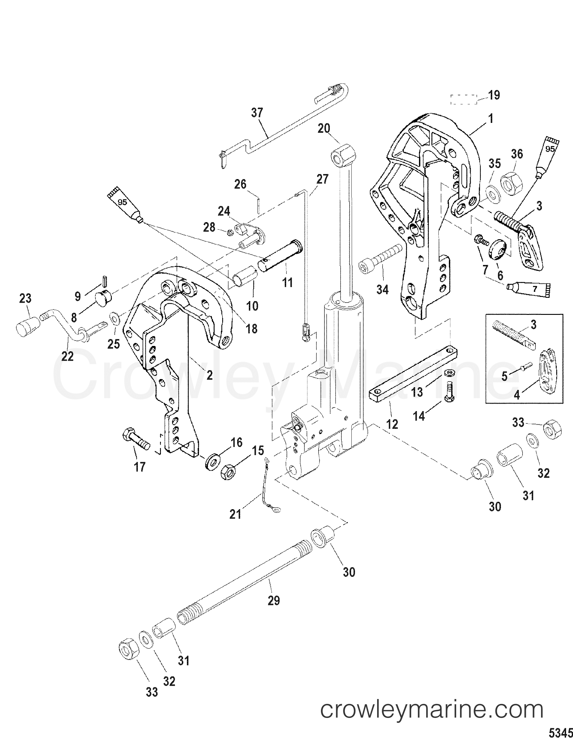 2005 Outboard 50 [ELPTO] - 7050412TD - CLAMP BRACKET