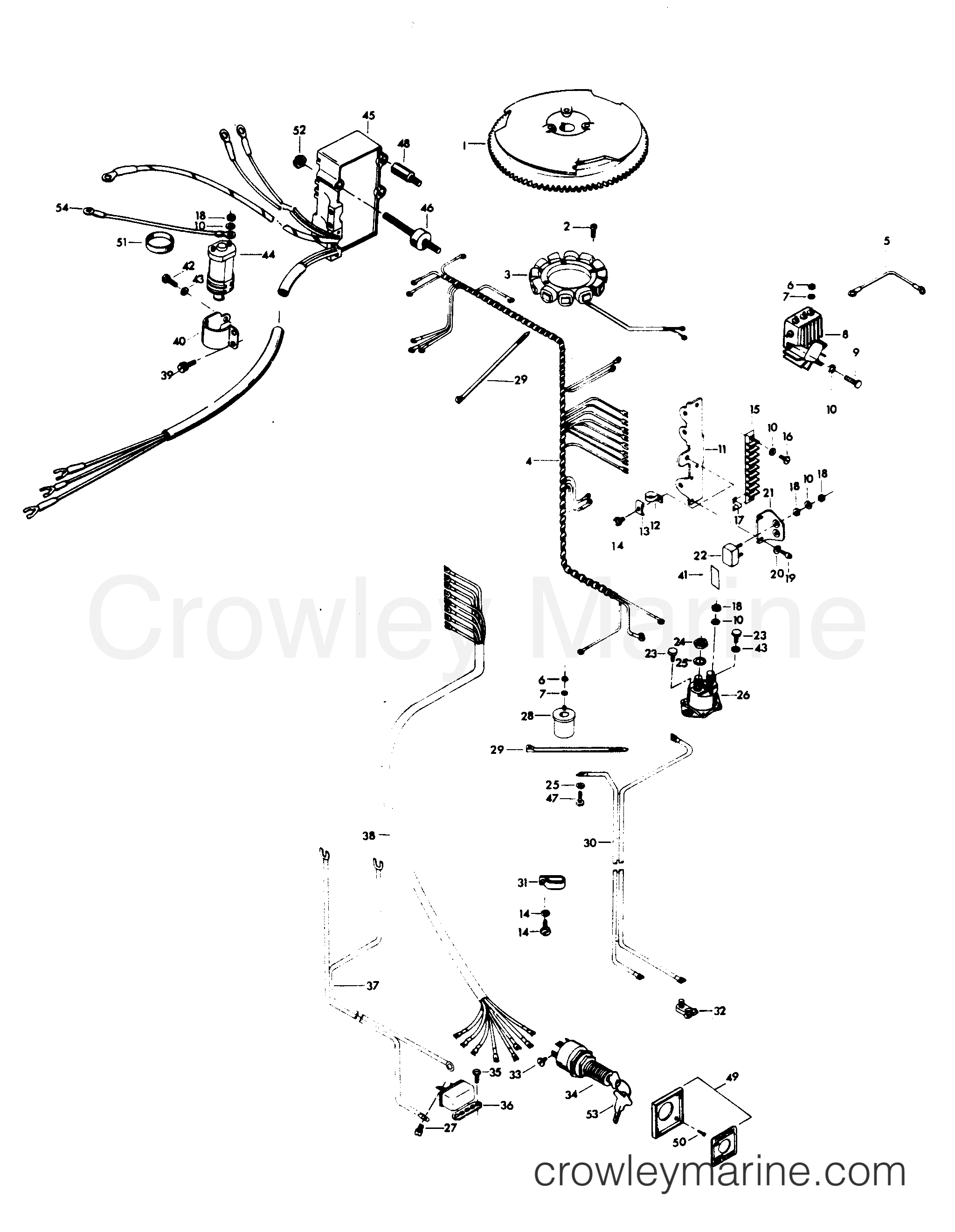 1977 Outboard 115 - H1159H77A - ELECTRICAL COMPONENTS