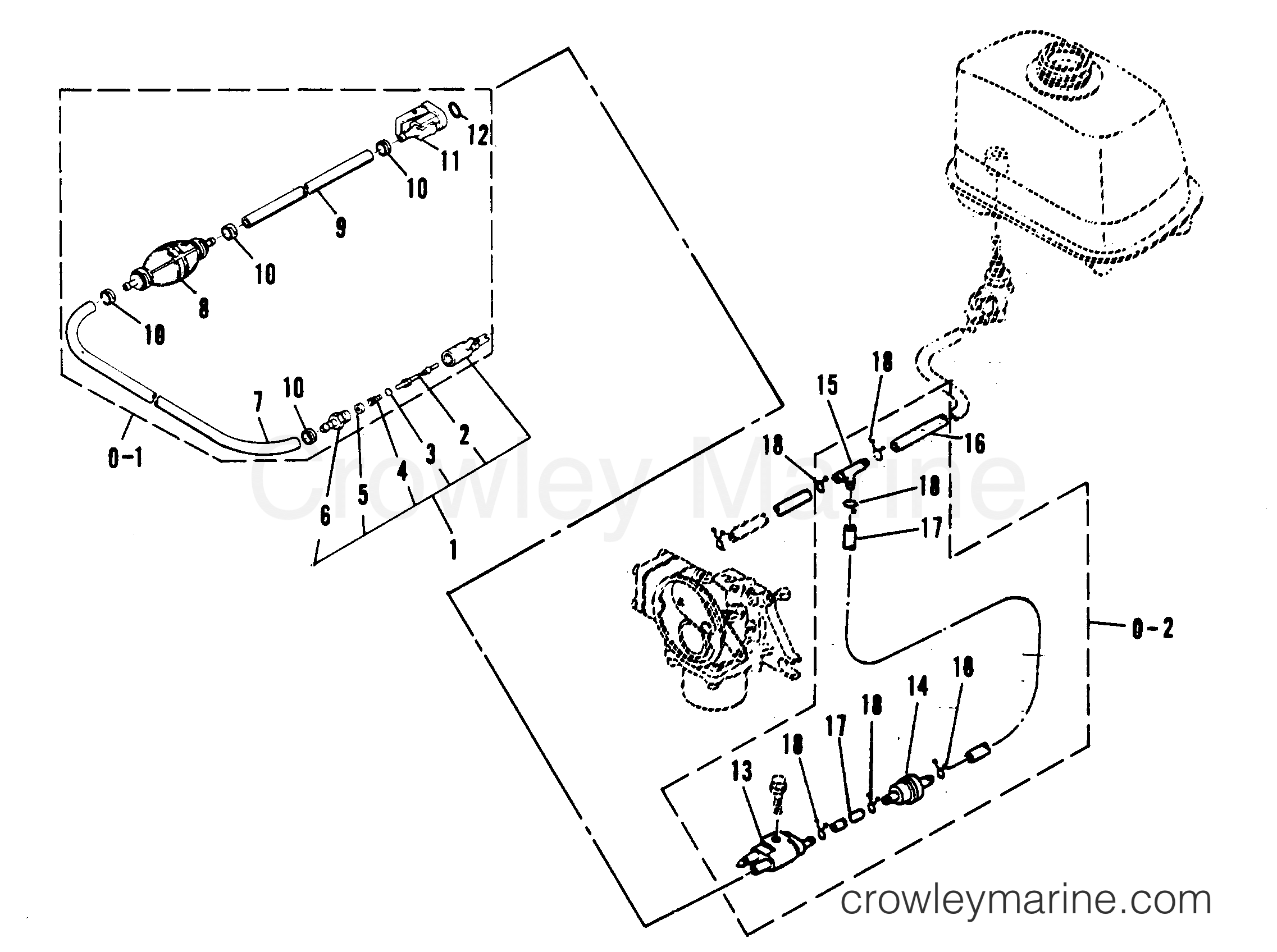 OPTIONAL REMOTE FUEL TANK PARTS 1981 Outboard 4 [ML] 7004221
