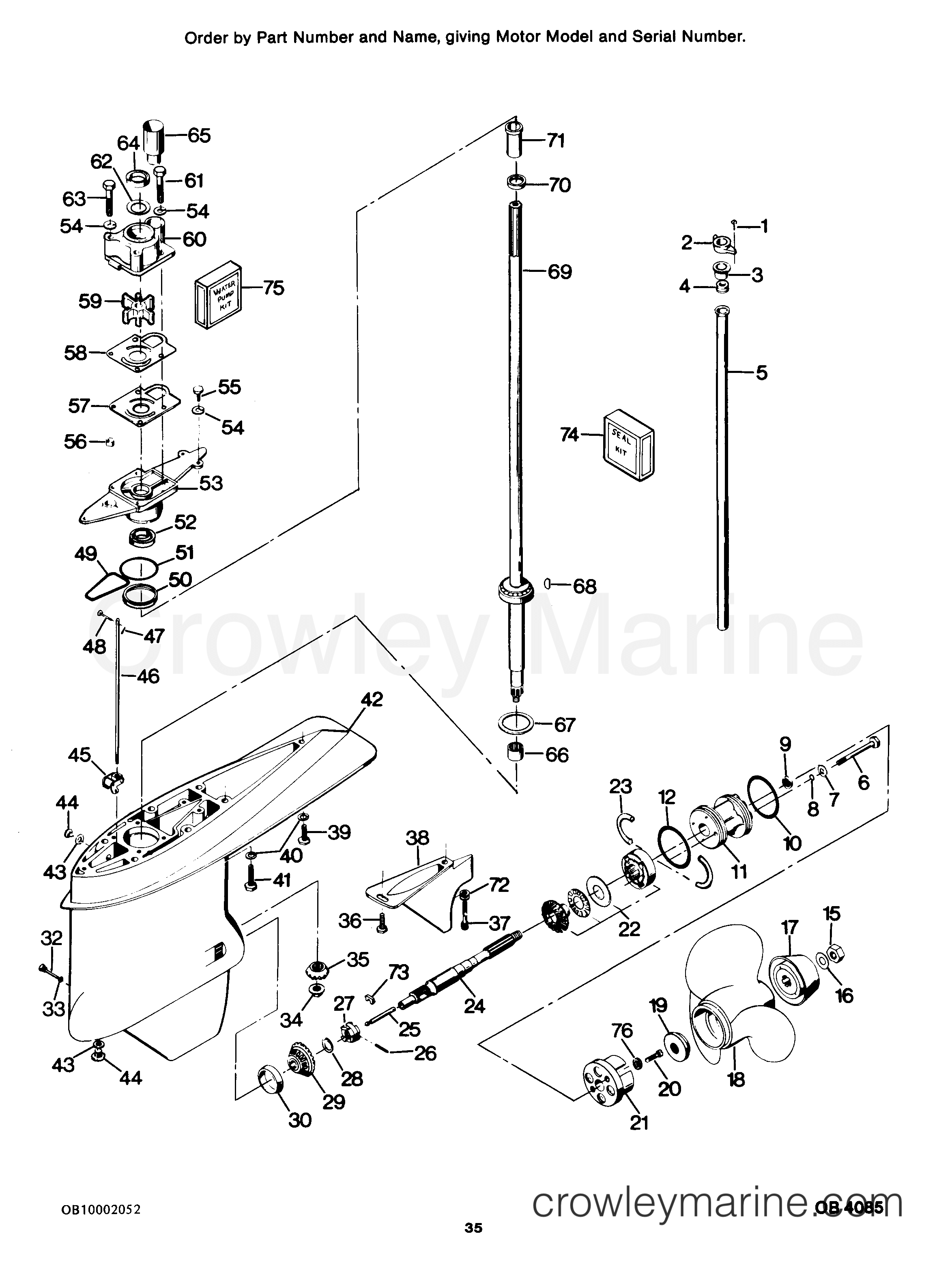 1986 Outboard 85 - 856FC6B [Force] - GEAR HOUSING