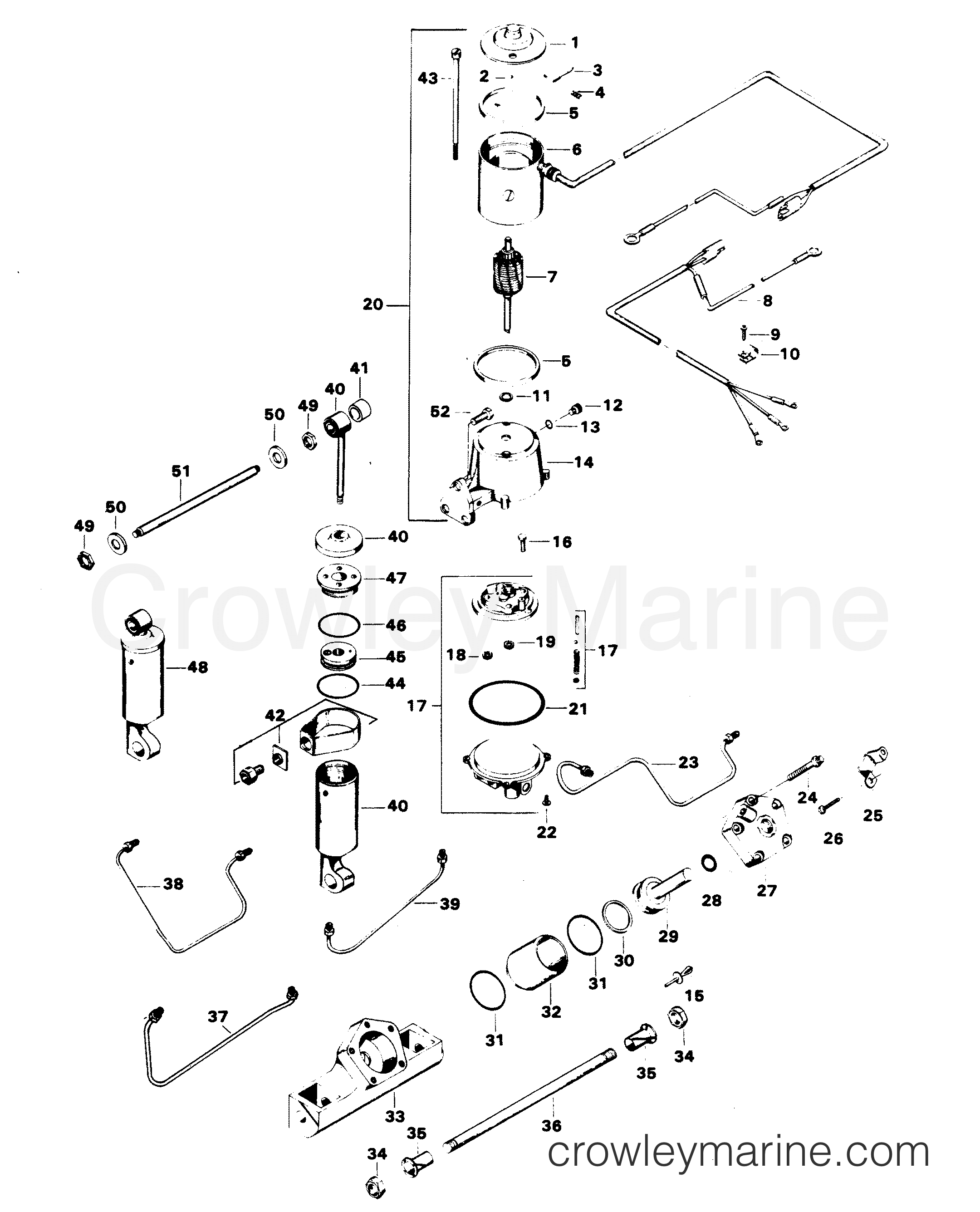 1982 Chrysler Outboard 140 - 1408B2D - POWER TRIM UNIT
