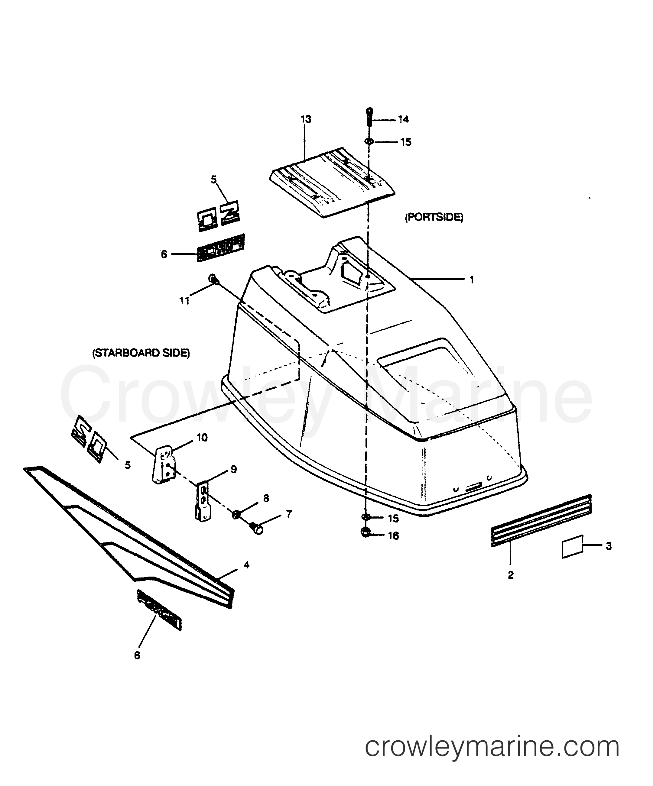 1989 Outboard 50 - 507F9C [Force] - ENGINE COVER MAXUM MODELS