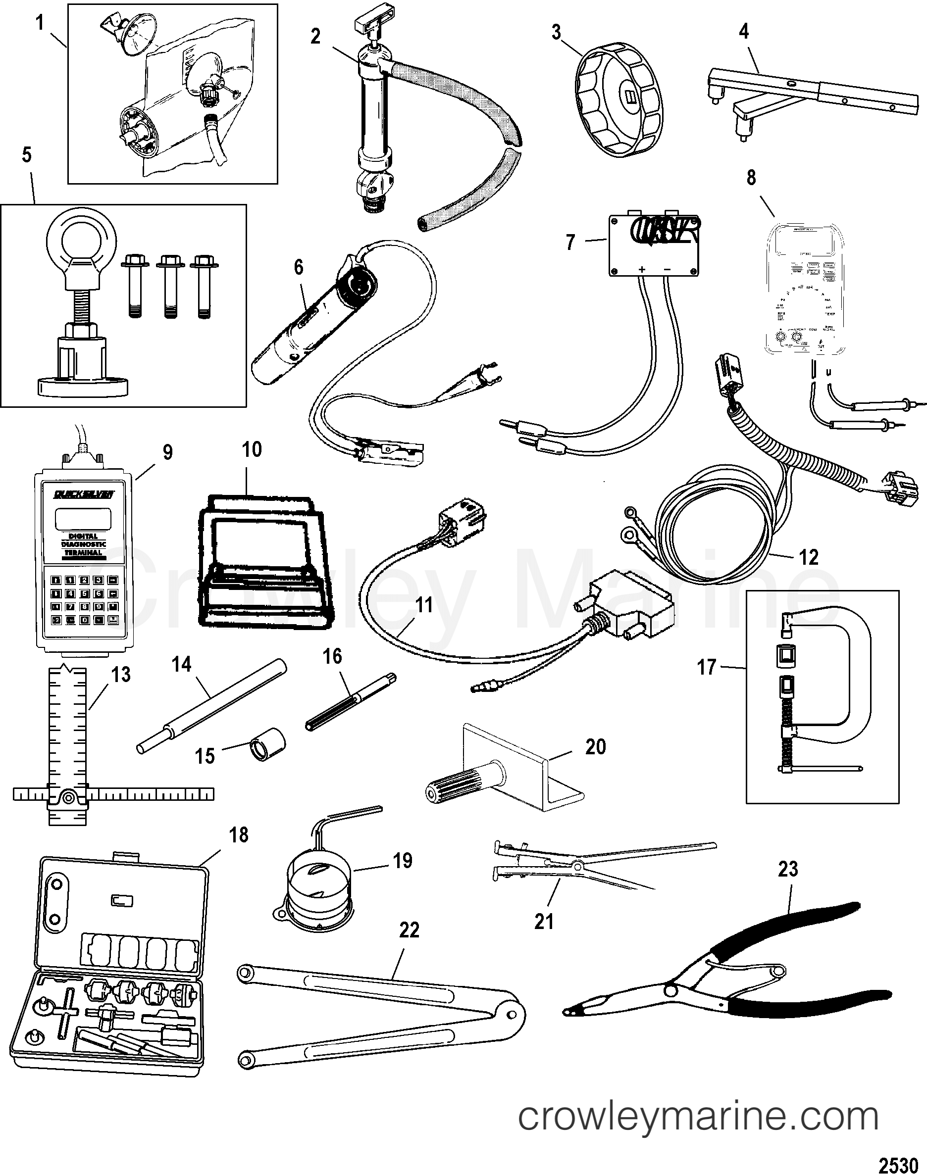 Serial Range Outboard 40 CARB (3 CYL.)(4-STROKE) - 1C018826 & Up - TOOLS 1
