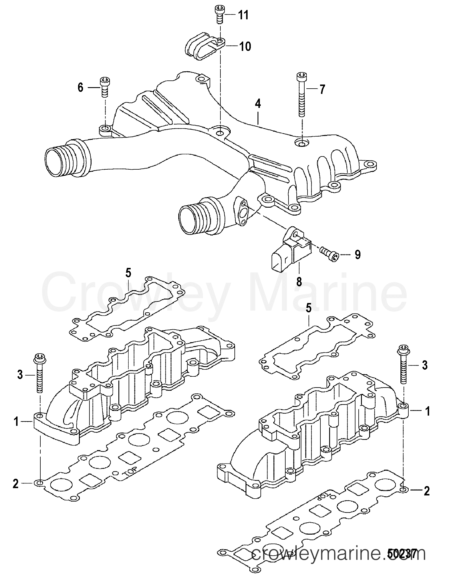 2012 Inboard Engine 4.2L TDI - 3D420005D - SUCTION PIPE
