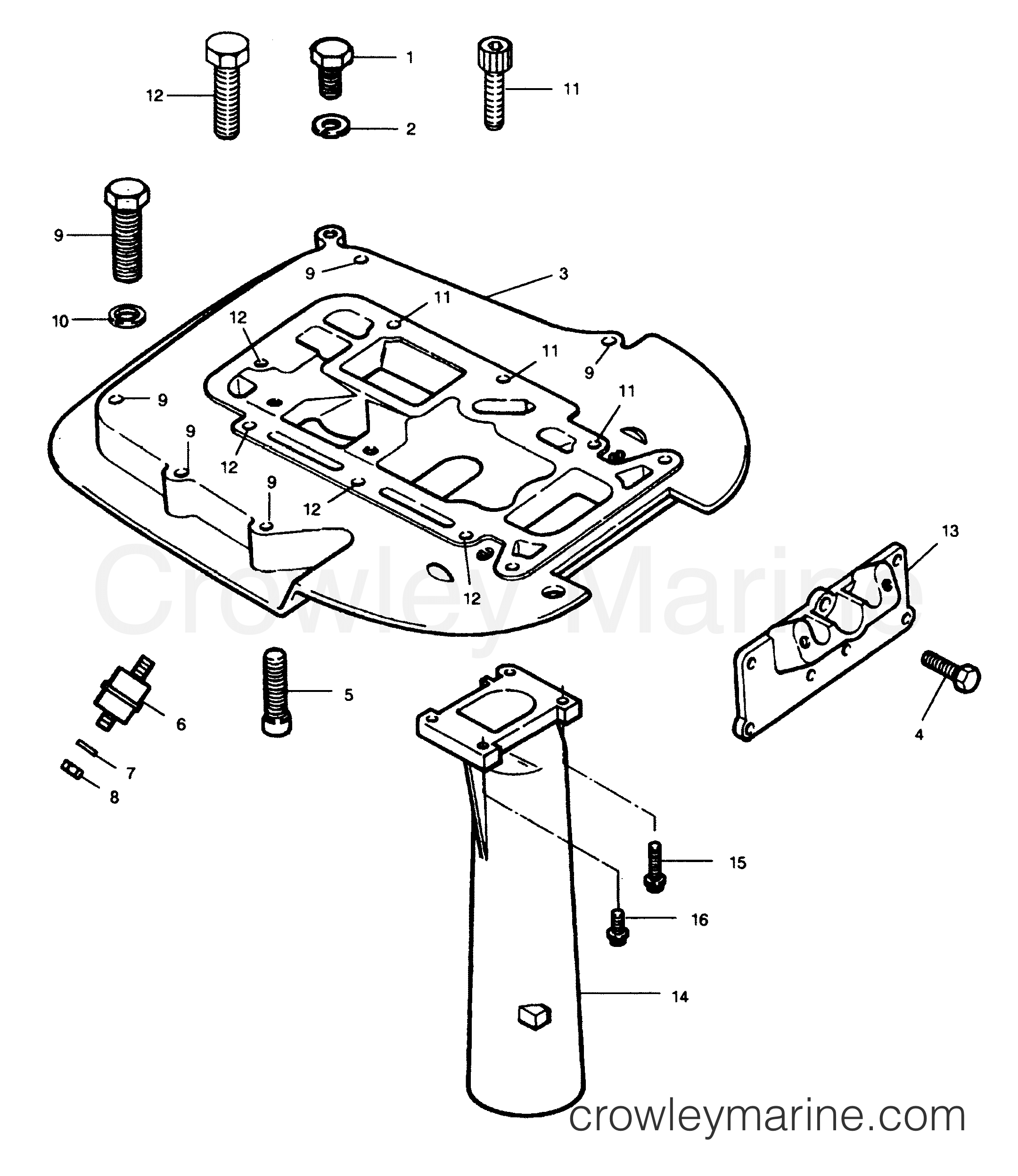 1992 Outboard 50 - 507A92A [Force] - SPACER PLATE
