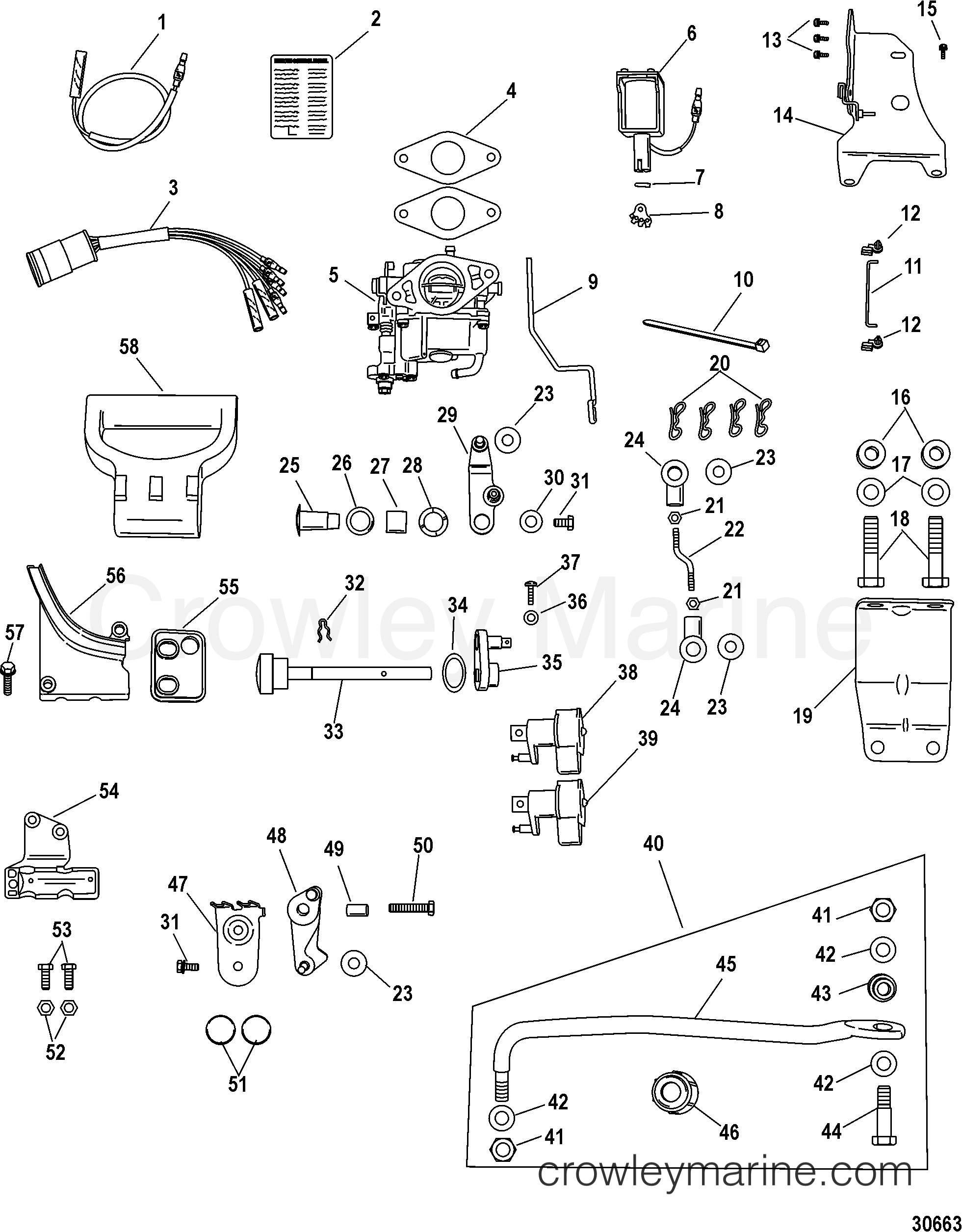 Various Years Rigging Remote Controls and Components - 1994 & Up - CONVERSION KIT - REMOTE CONTROL, EU 9.9 FOURSTROKE, ELECTRIC