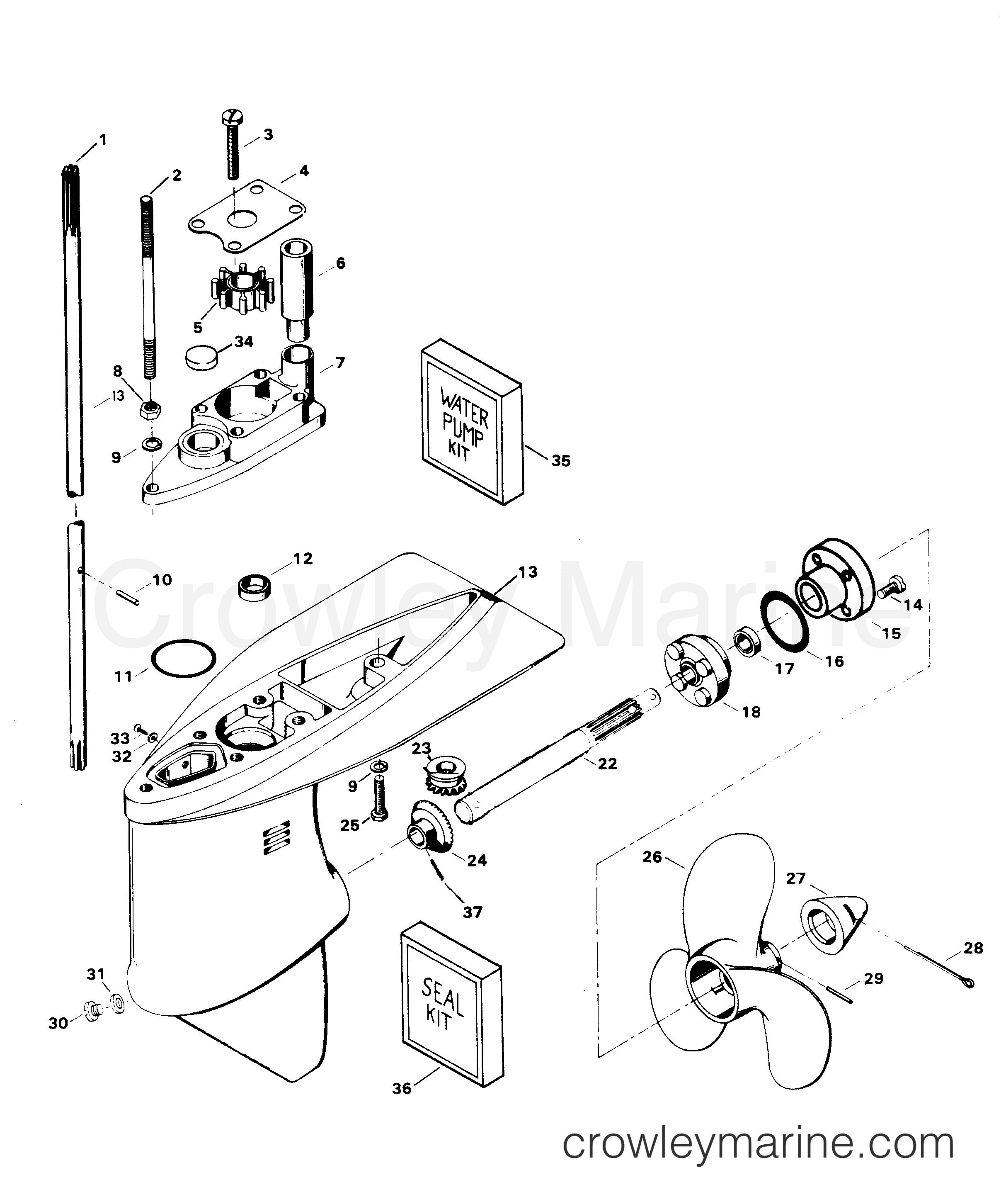 1981 Outboard 3.5 - 32H1D - GEAR HOUSING