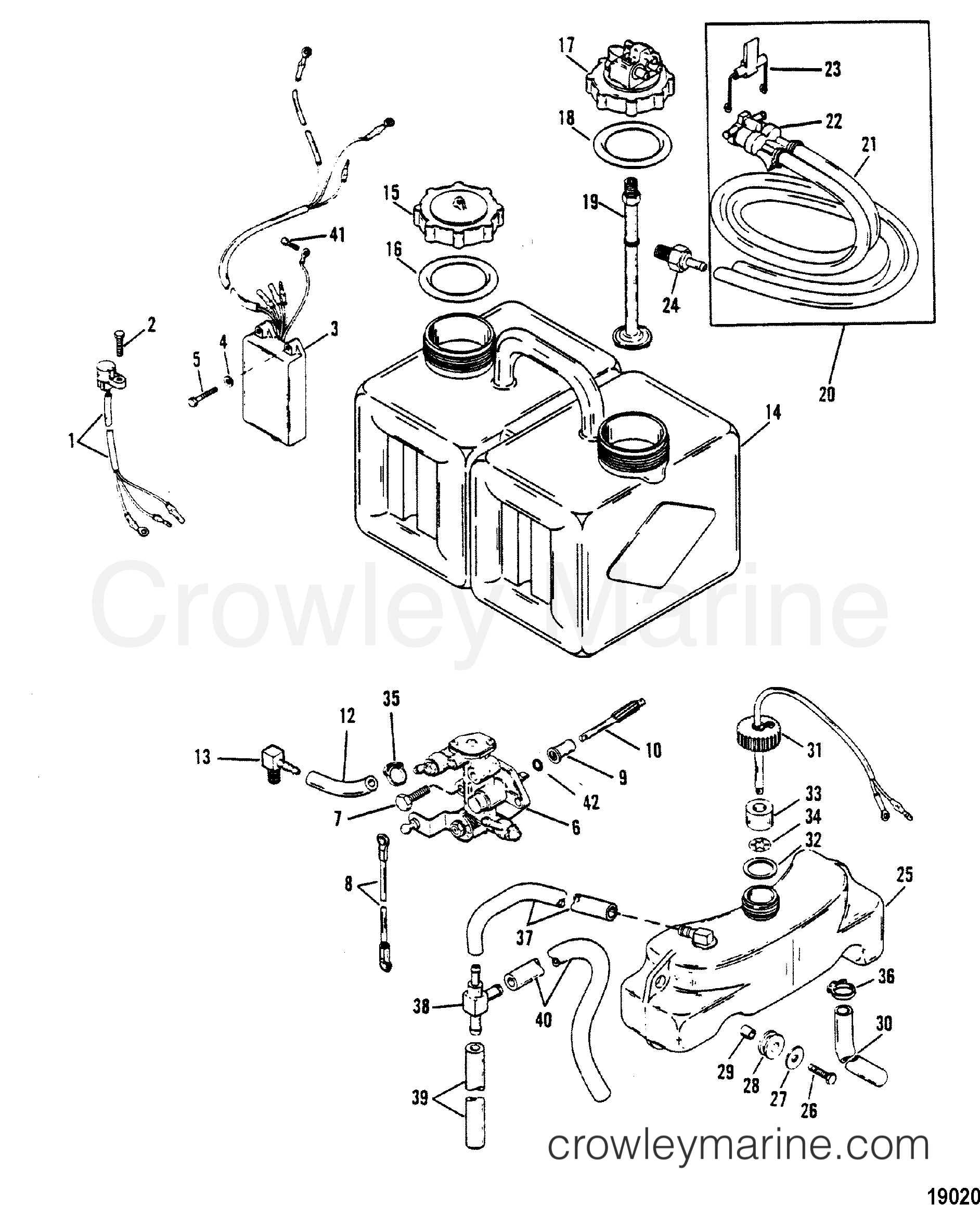 1982 Outboard 200 [EXLPT] - 1200642 - OIL INJECTION COMPONENTS