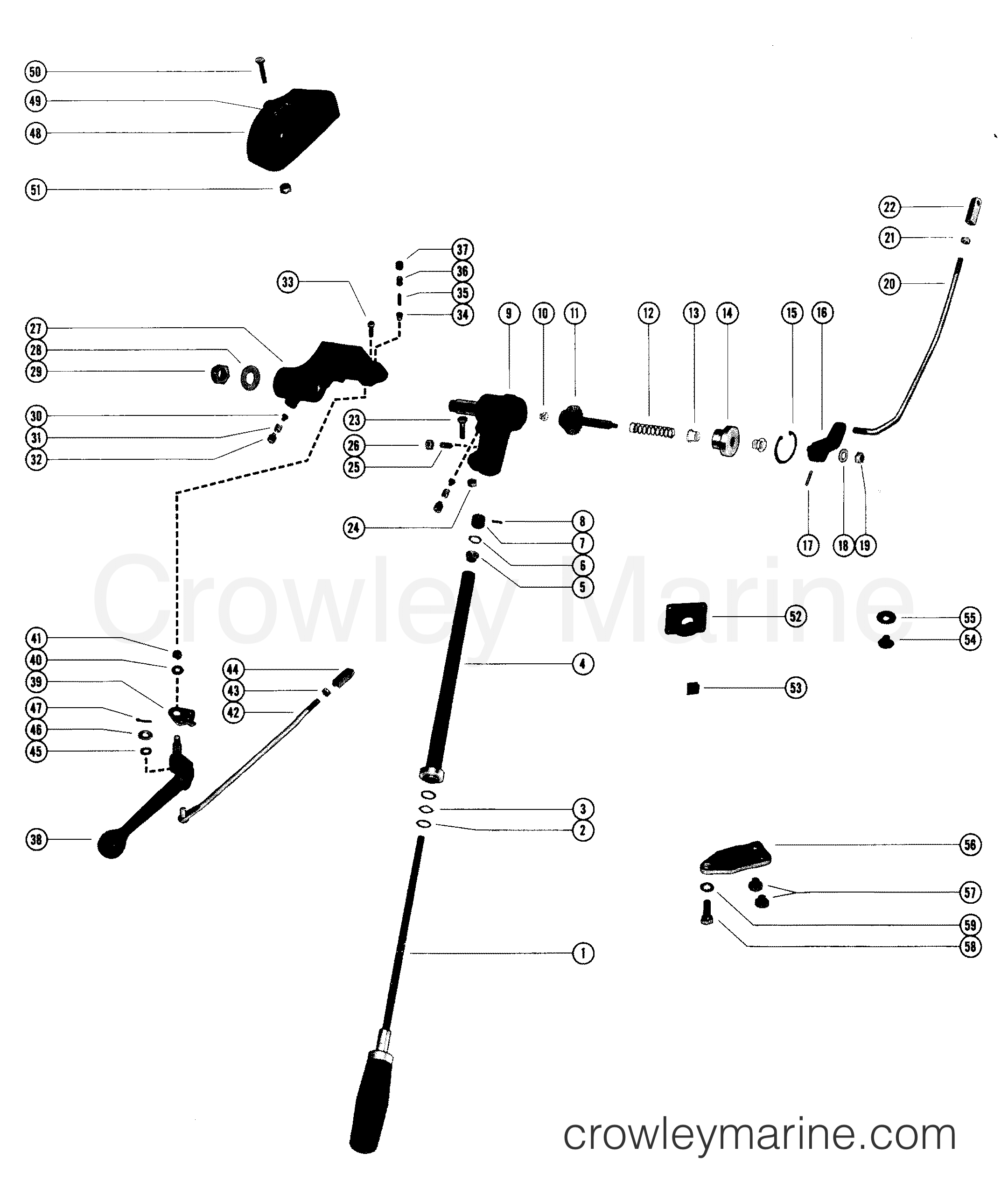 STEERING HANDLE ASSEMBLY, COMPLETE Various Years Rigging Power