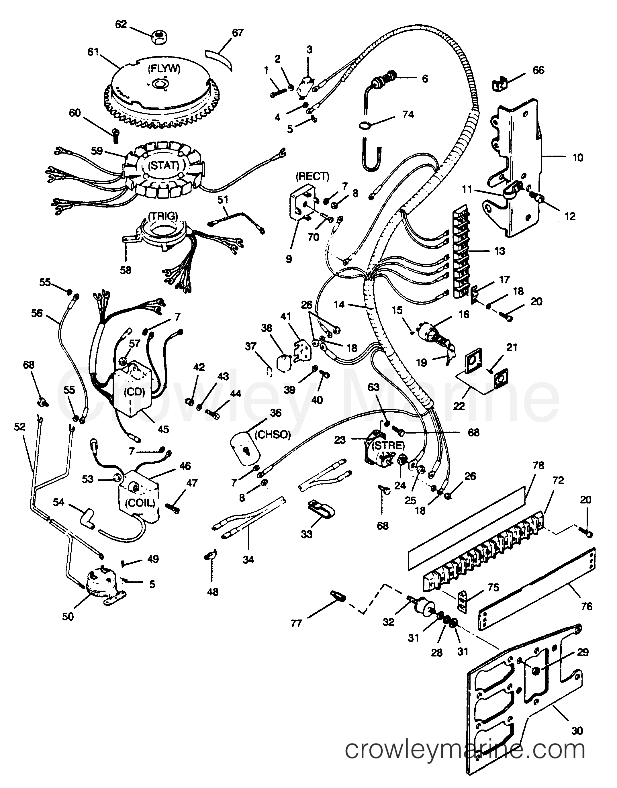 1989 Outboard 85 - 856F9G [Force] - ELECTRICAL COMPONENTS