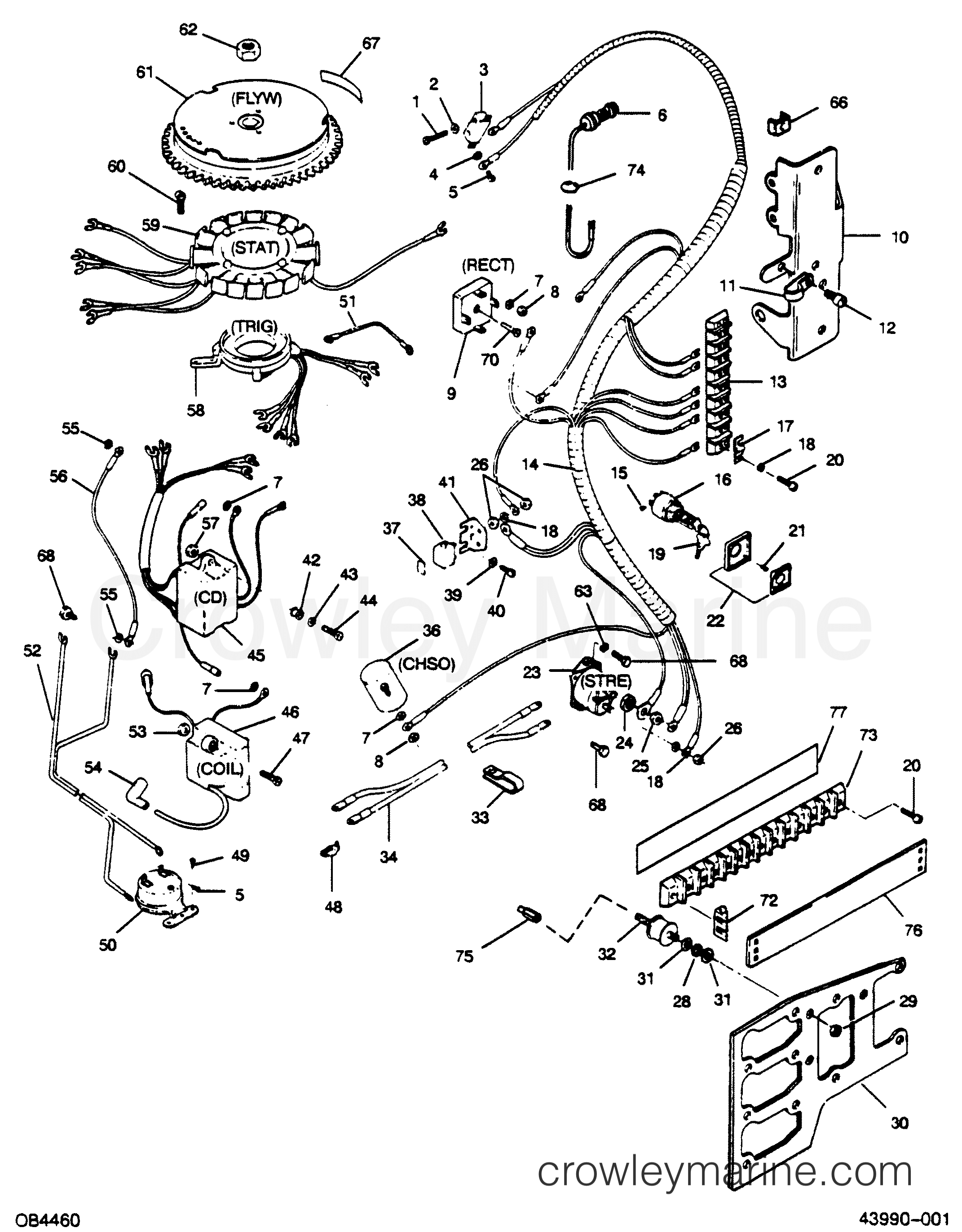 1989 Outboard 125 - H1258X89E [E] - ELECTRICAL COMPONENTS