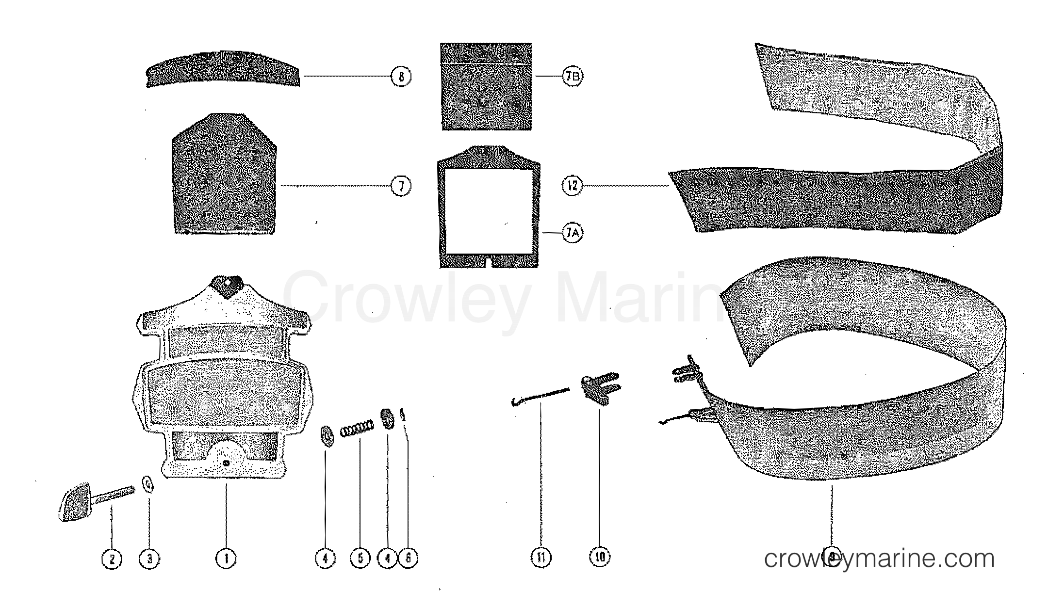 Diagram Of 1975 Mercury Marine Mercury Outboard 1850525 Cowling And