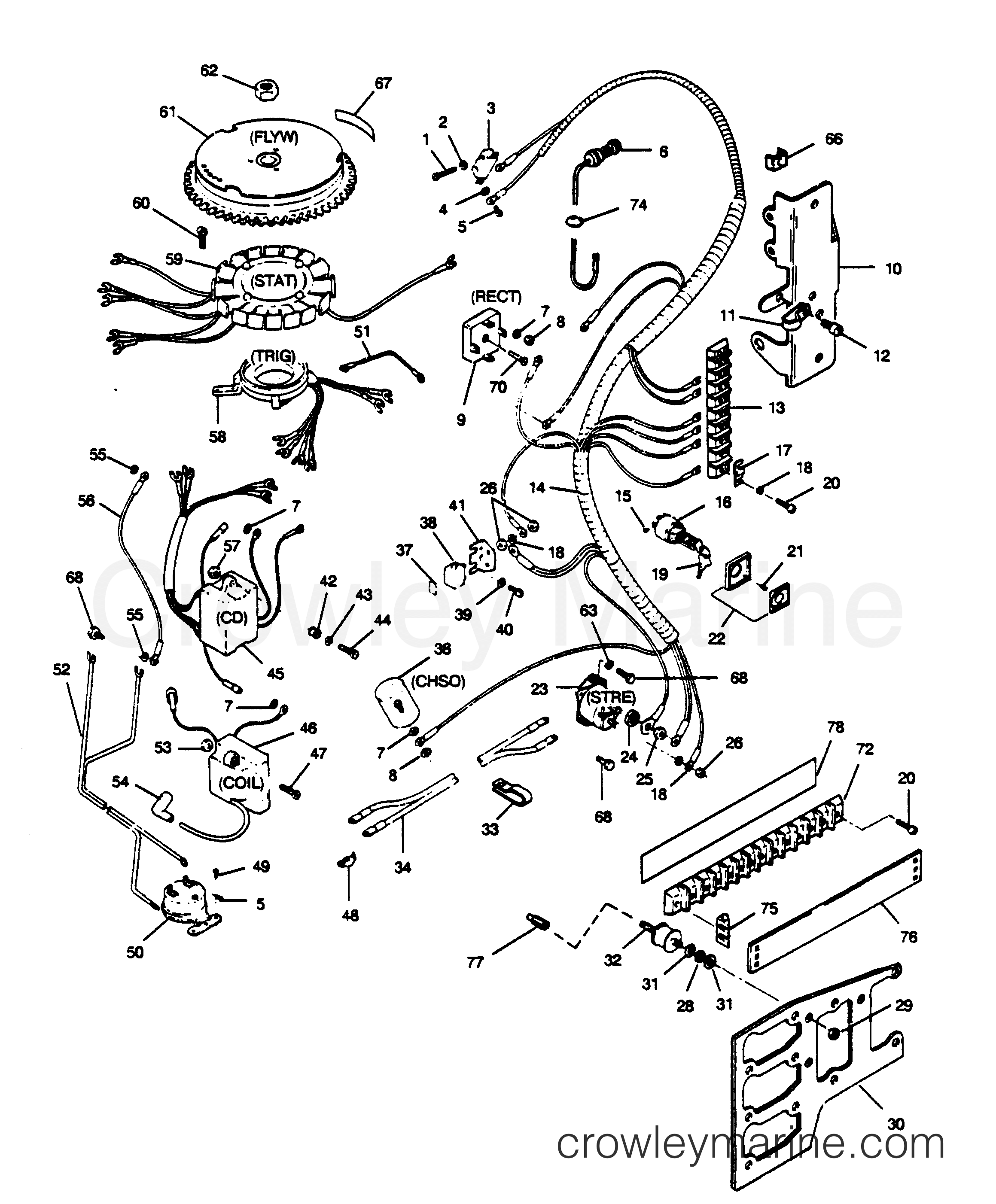 1989 Outboard 85 - 856A9H [Force] - ELECTRICAL COMPONENTS