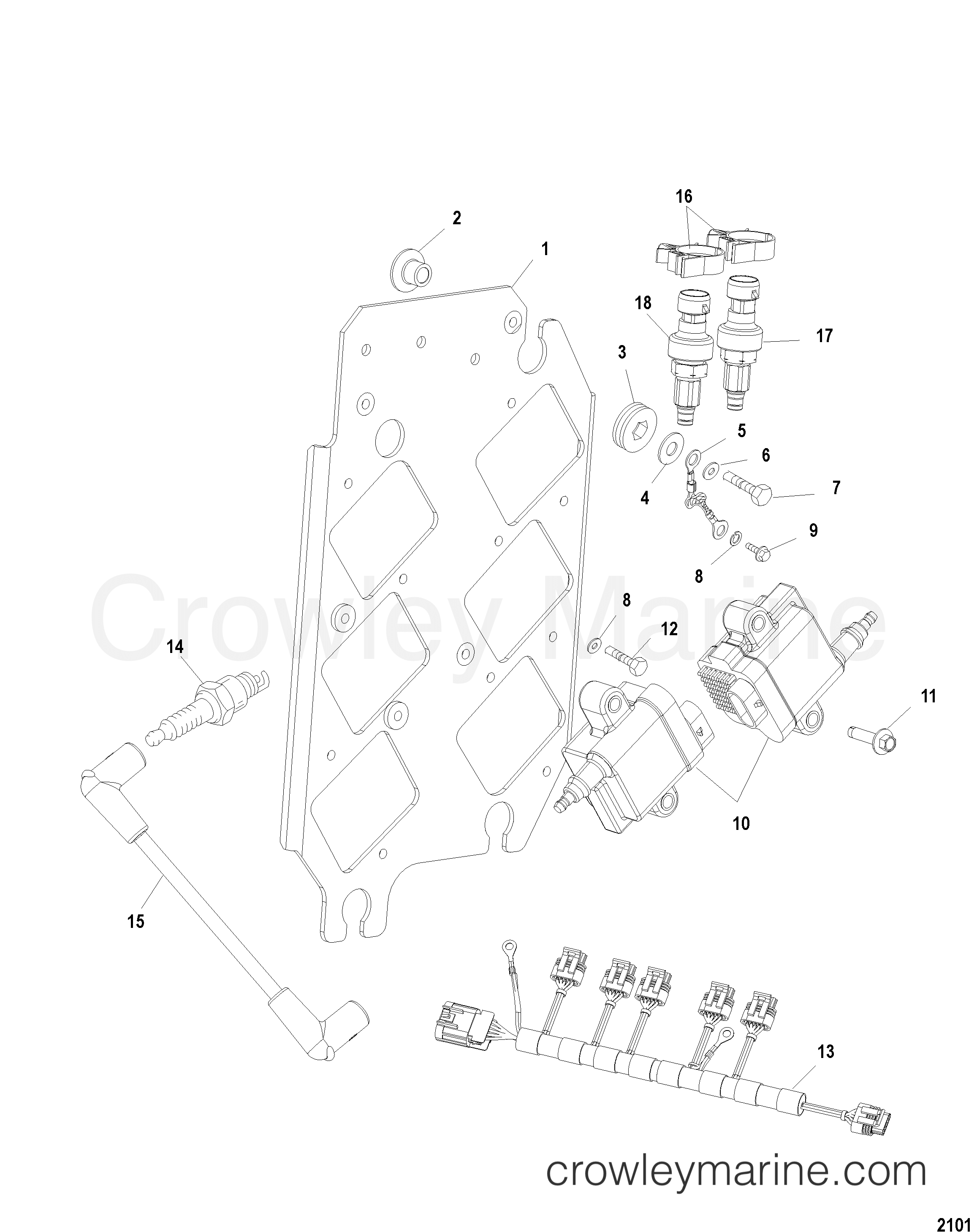 2003 Outboard 150MG3 [L] - 7150454MD - COIL PLATE ASSEMBLY