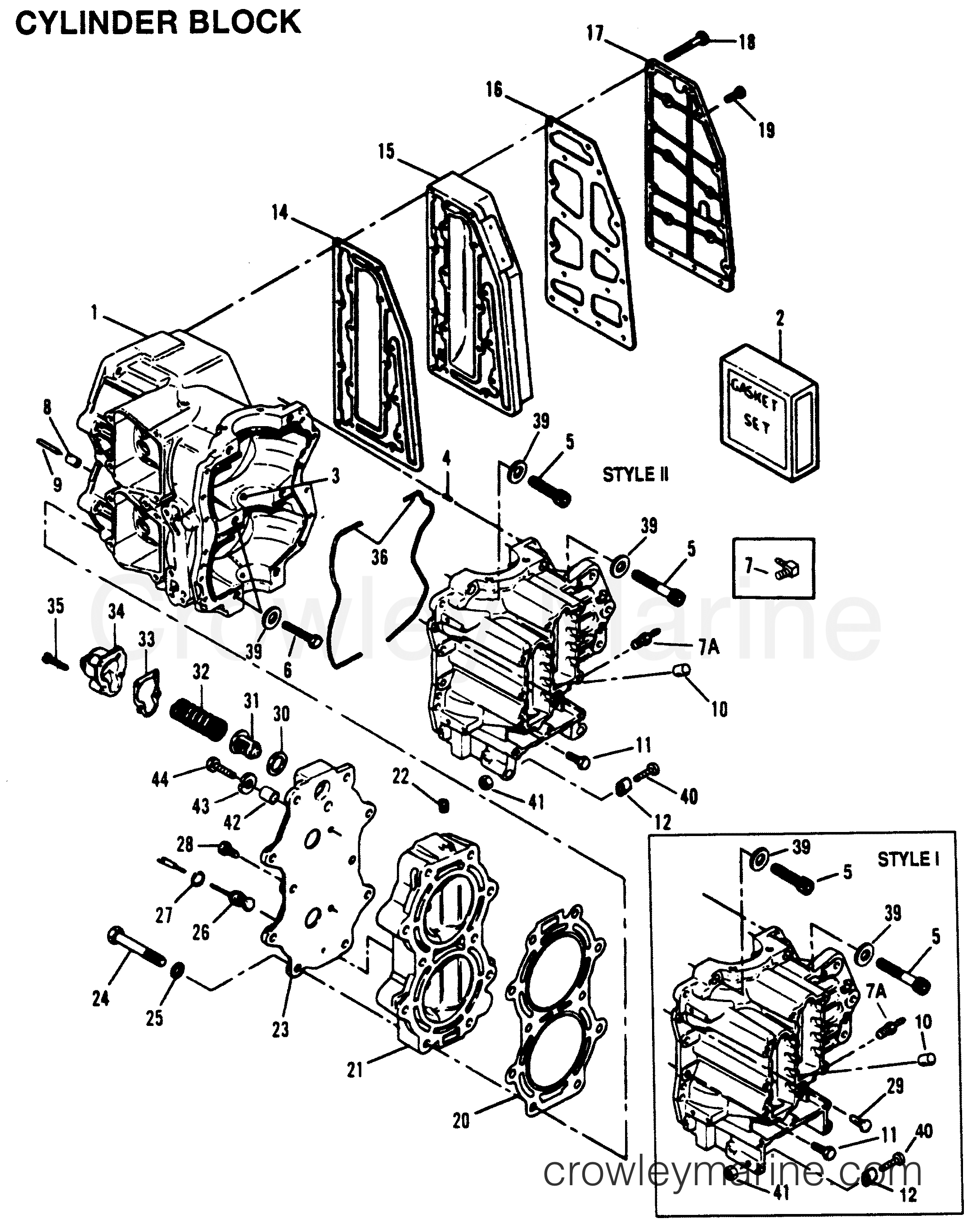 Serial Range Outboard 40 [1992-1994] - 1992-C [Force] - CYLINDER BLOCK