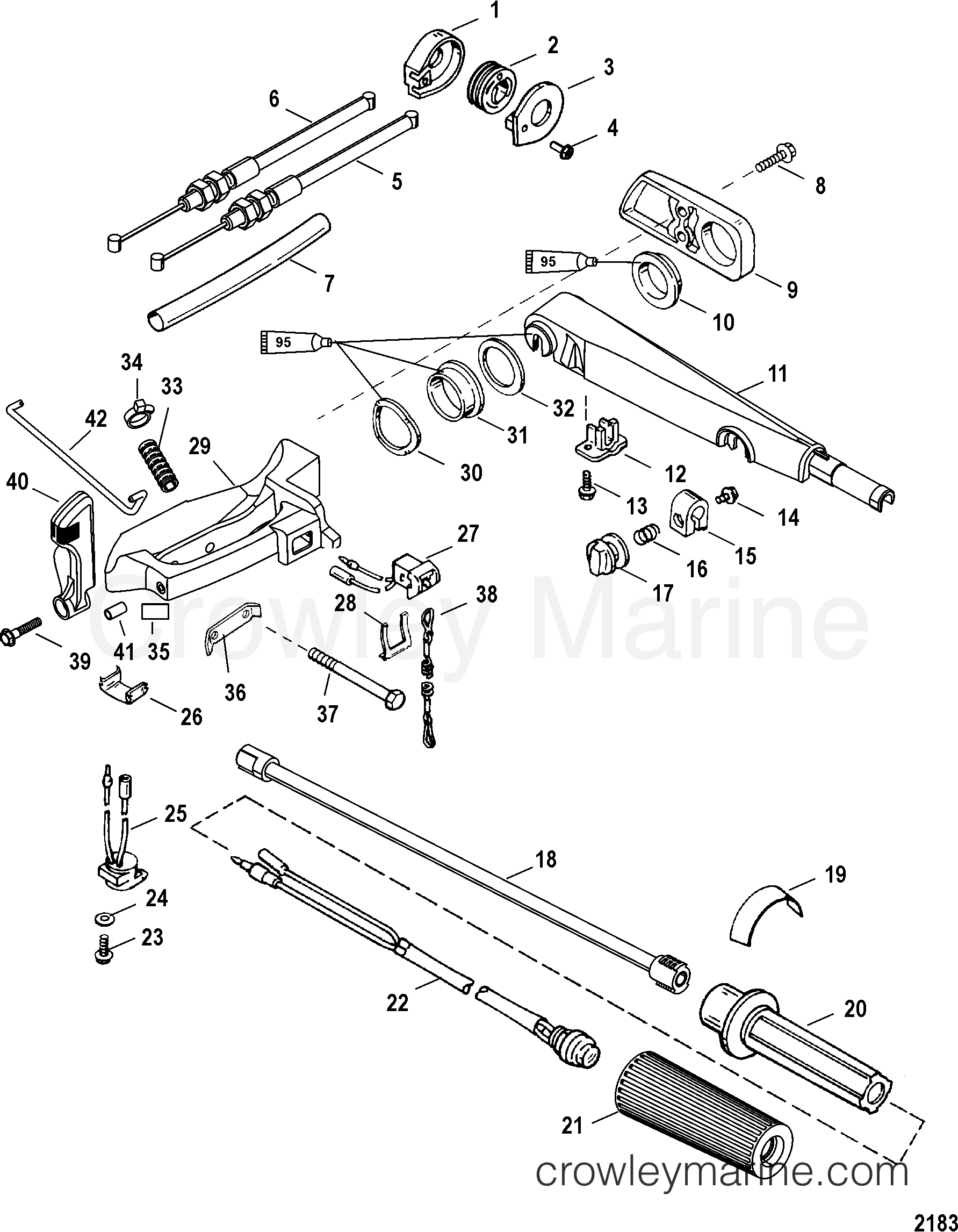 2001 Outboard 25 [EL/BF 4] - 7F25312KD - TILLER HANDLE