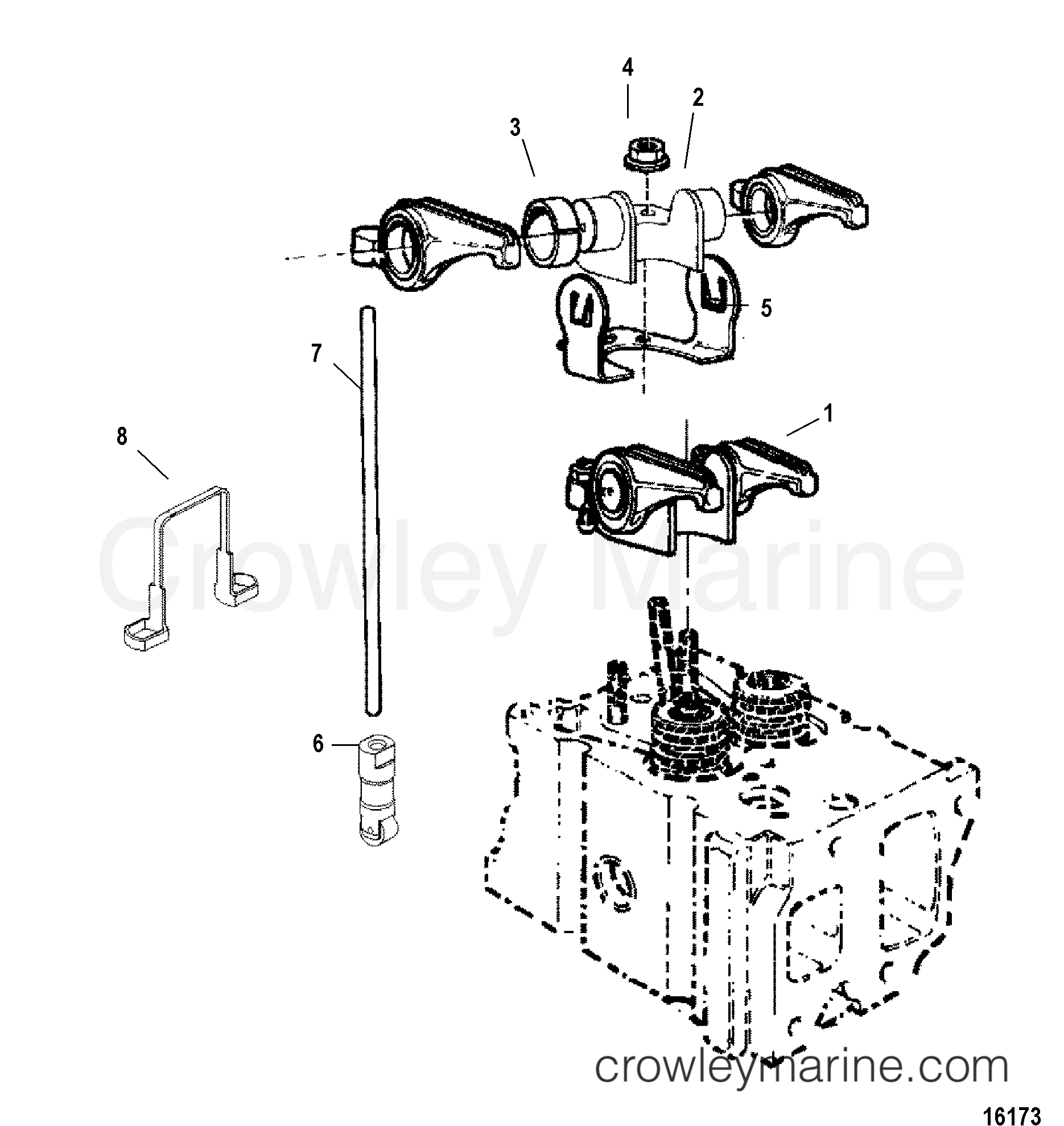 ROCKER ARM AND LIFTERS 1998 Stern Drive 4.2L QSD [DTRONIC] 40420001D Crowley Marine