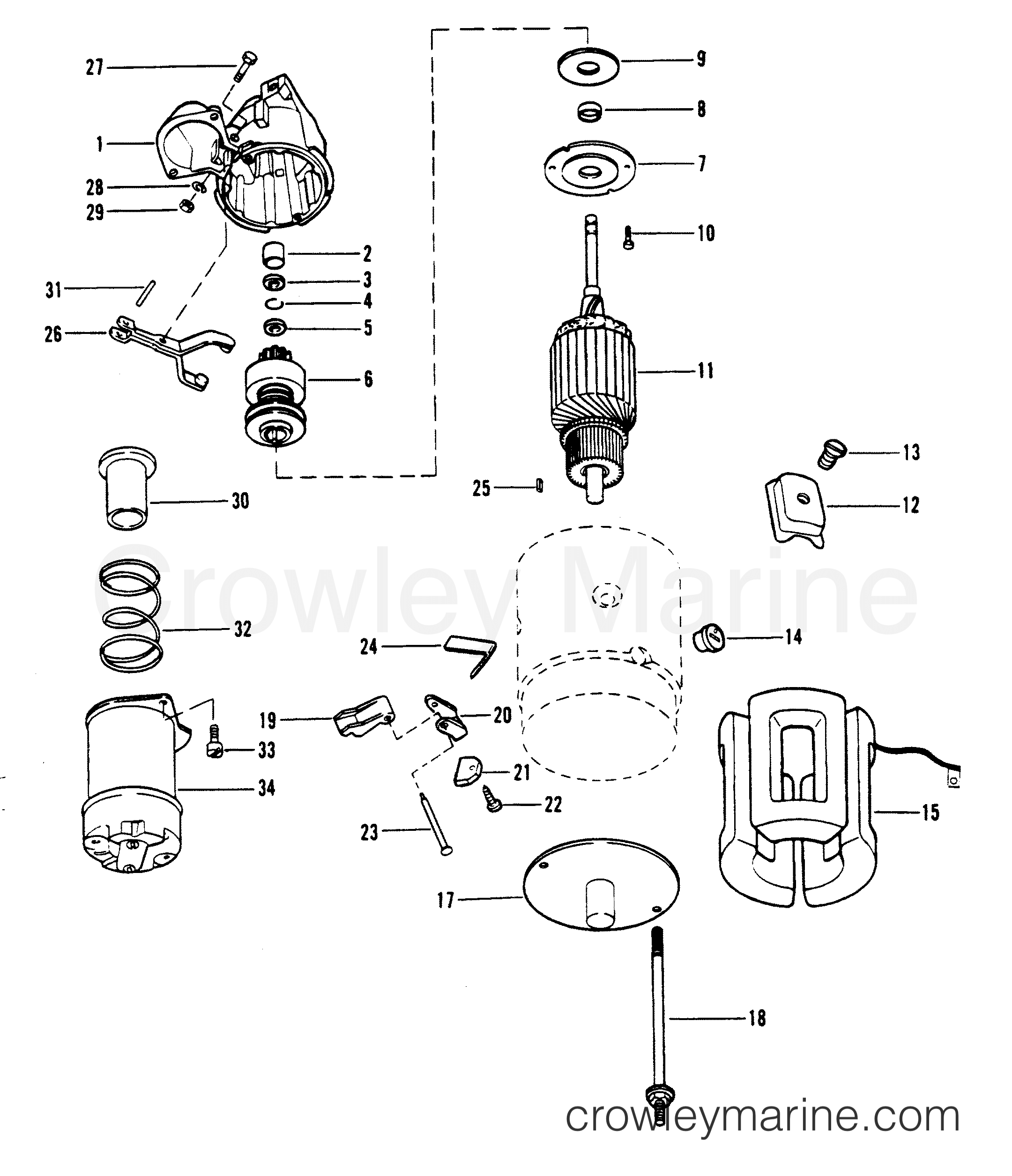 1995 Inboard Engine 8.2L [CARB] - 38232B4HS - STARTER MOTOR