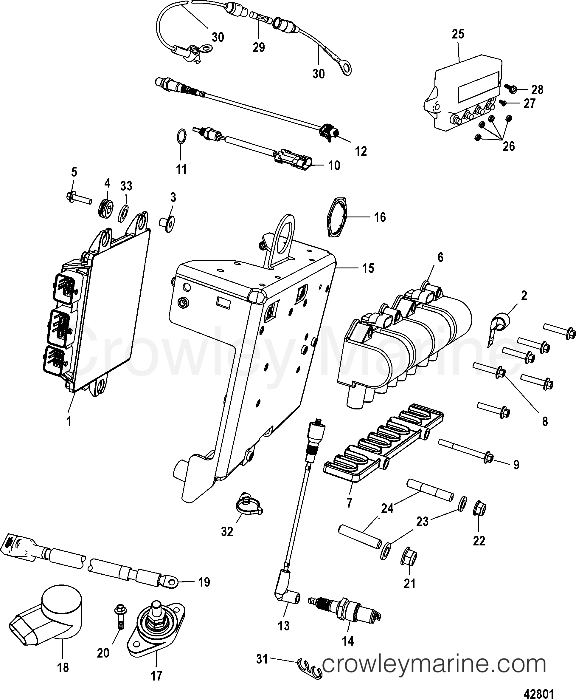 Serial Range Stern Drive 8.2L Mag EC (H.O. Model) - 2A051742 & Up - ELECTRICAL COMPONENTS
