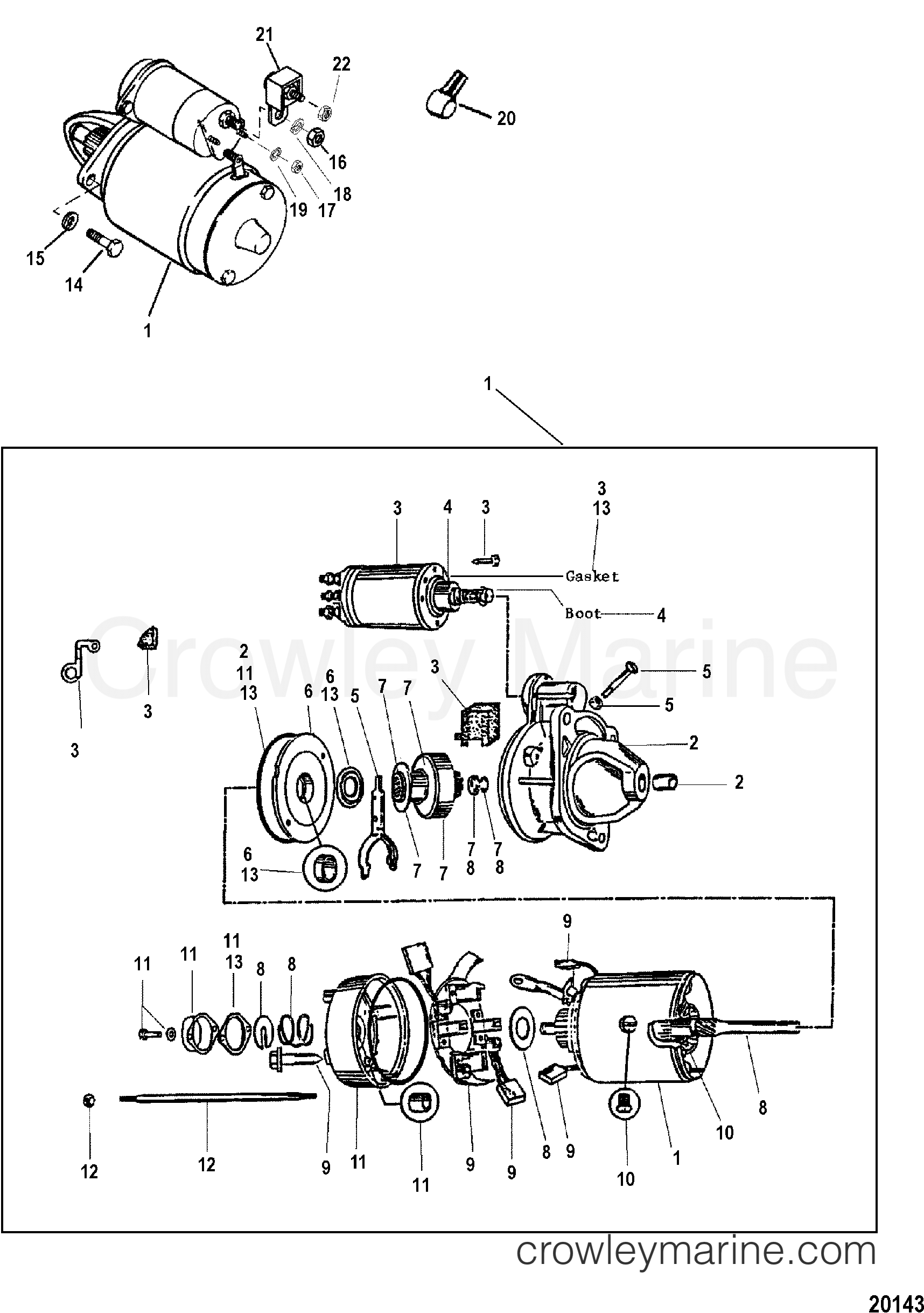 1998 Inboard Engine 8.2L [MPI] - 3752139LS - STARTER MOTOR