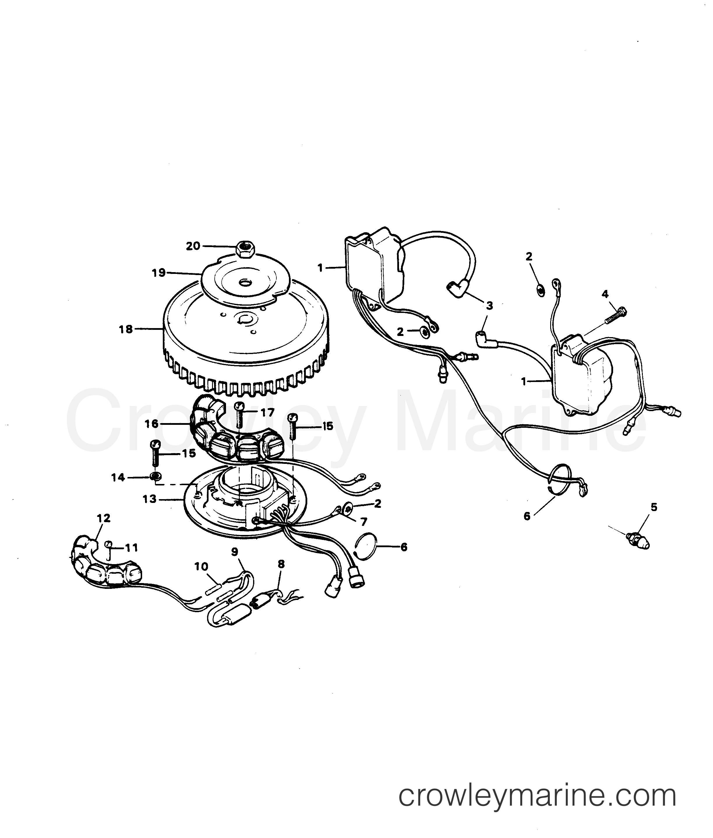 1982 Outboard 7.5 - 71B2C - ELECTRICAL COMPONENTS