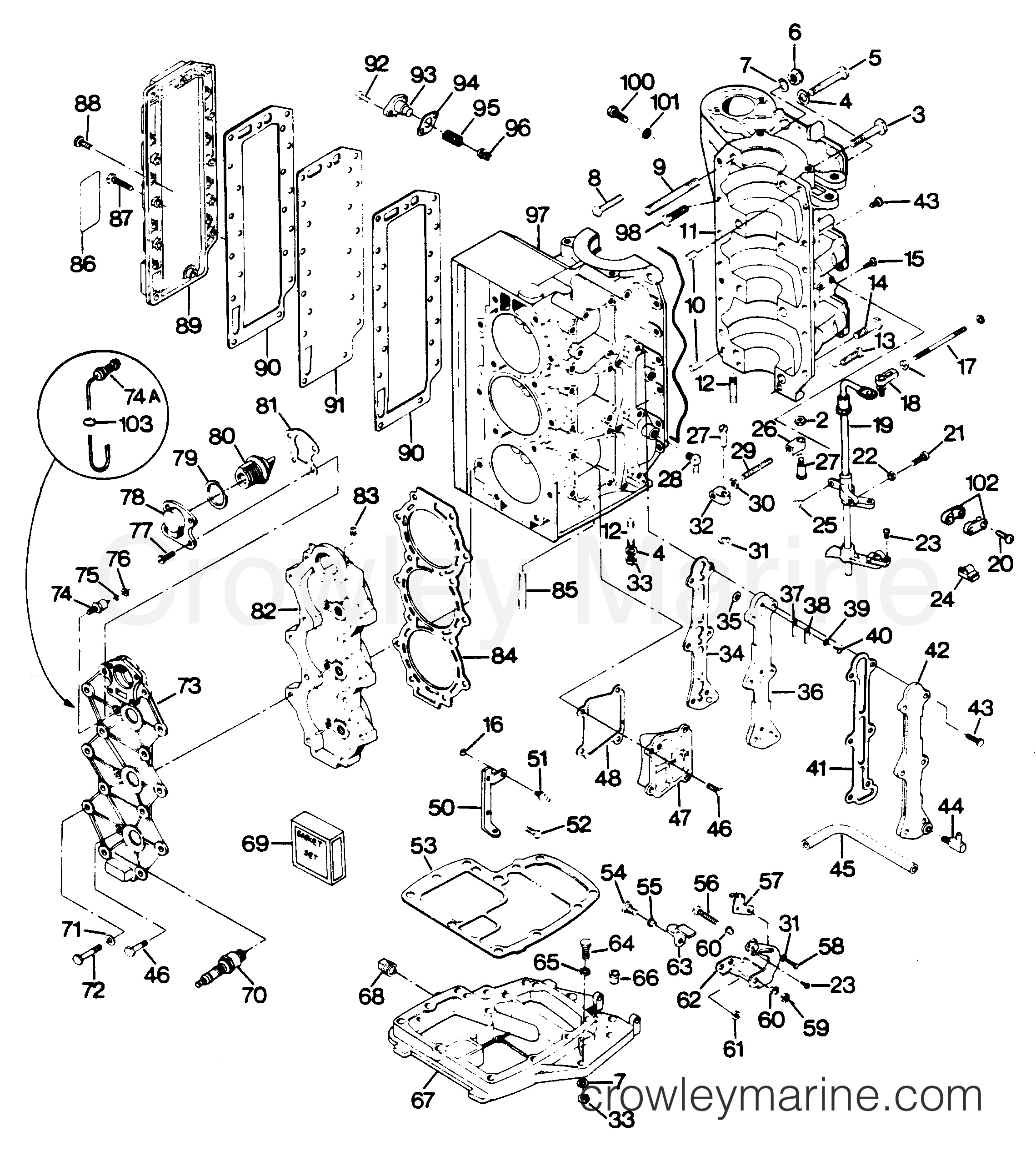 1987 Outboard 85 - 856X7A [Force] - POWERHEAD