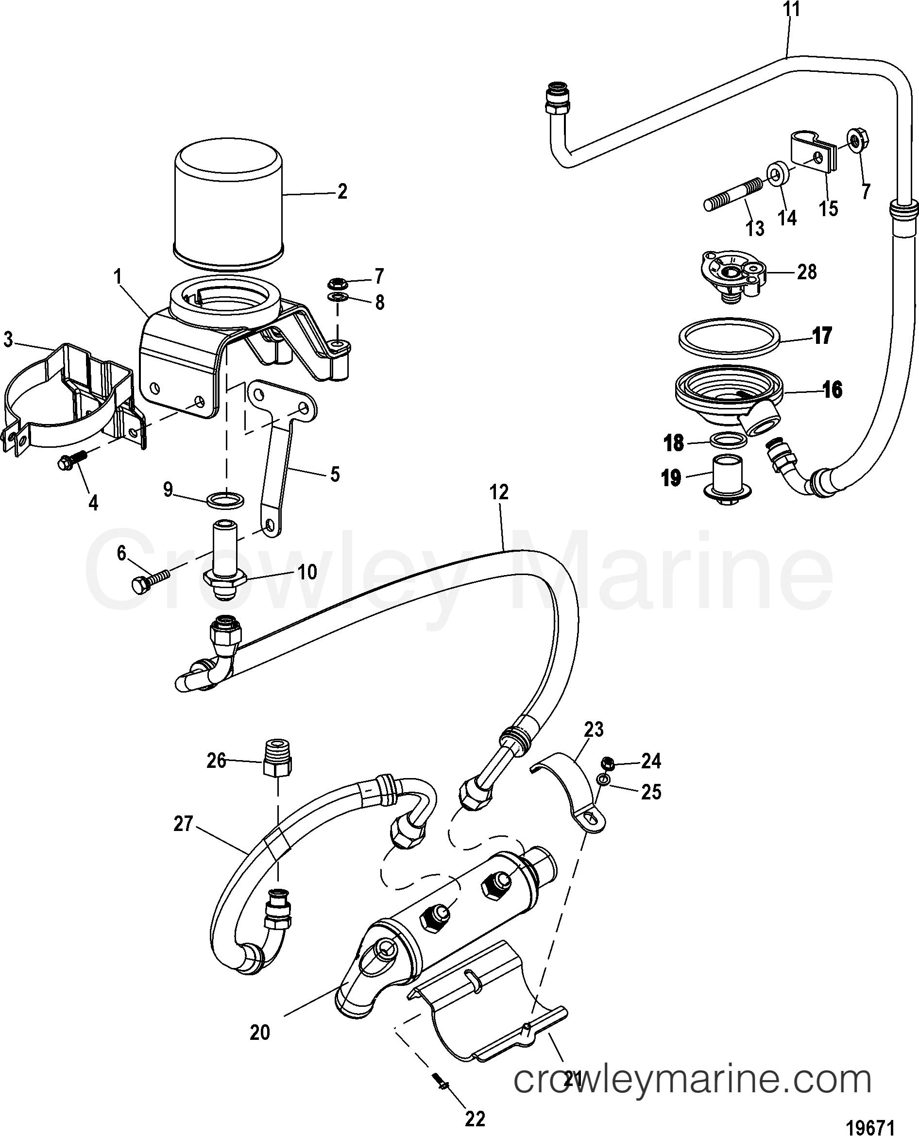 REMOTE OIL SYSTEM 1998 Inboard Engine 8 1L HO MPI DTS 30810253T 