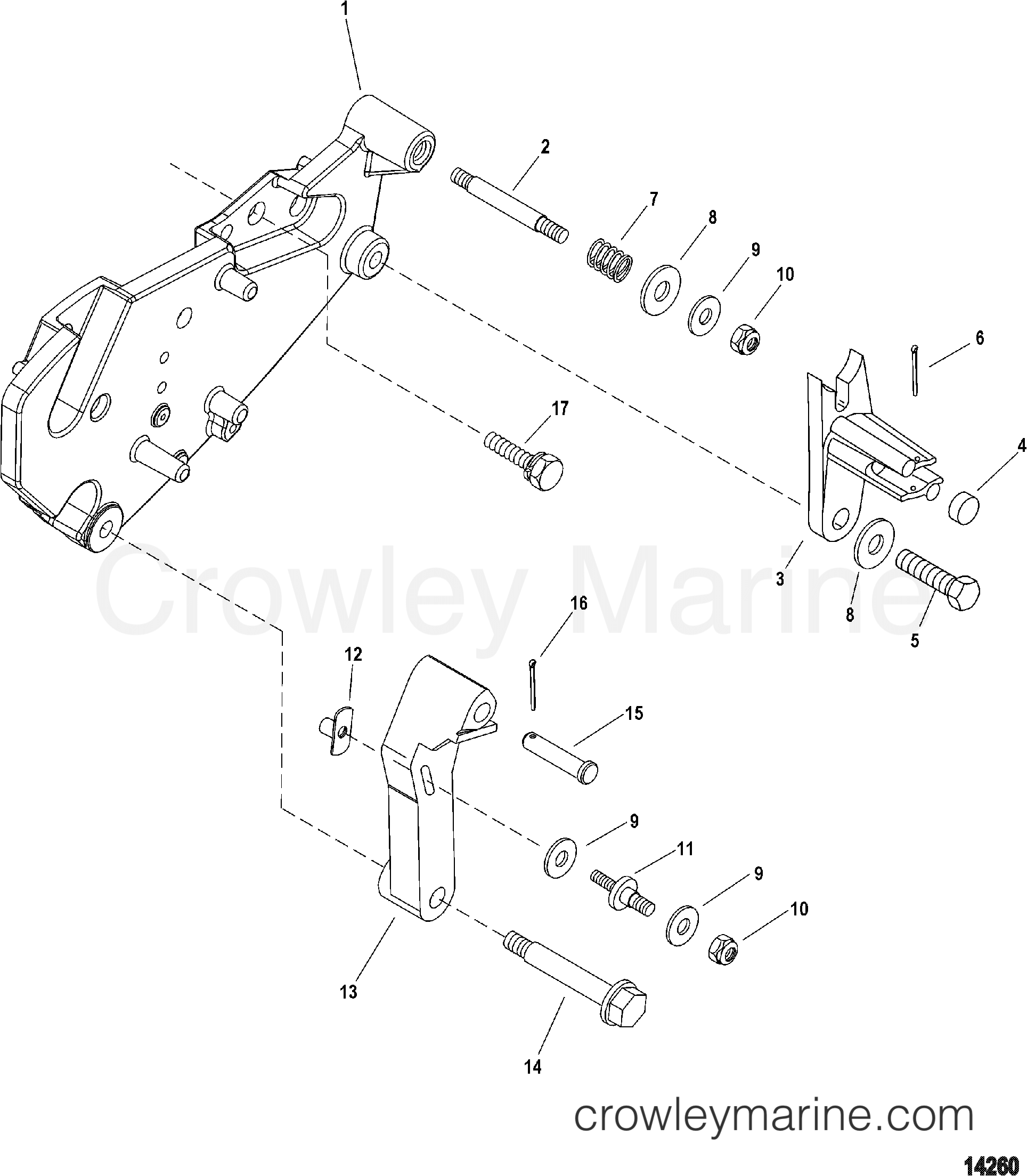 1998 Inboard Engine 642D [D-TRONIC] - 3C784BDLD - SHIFT BRACKET