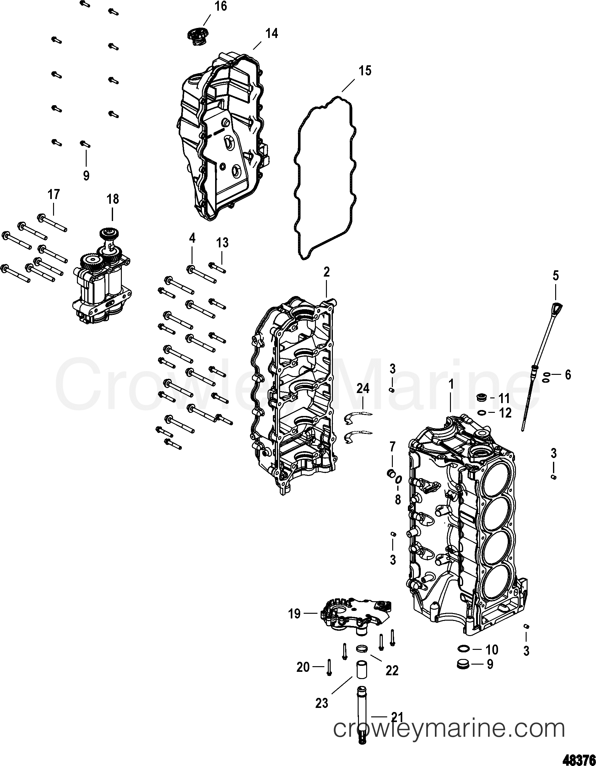 Serial Range Outboard 150 (4-Stroke) - 1B905505 & Up - CYLINDER BLOCK