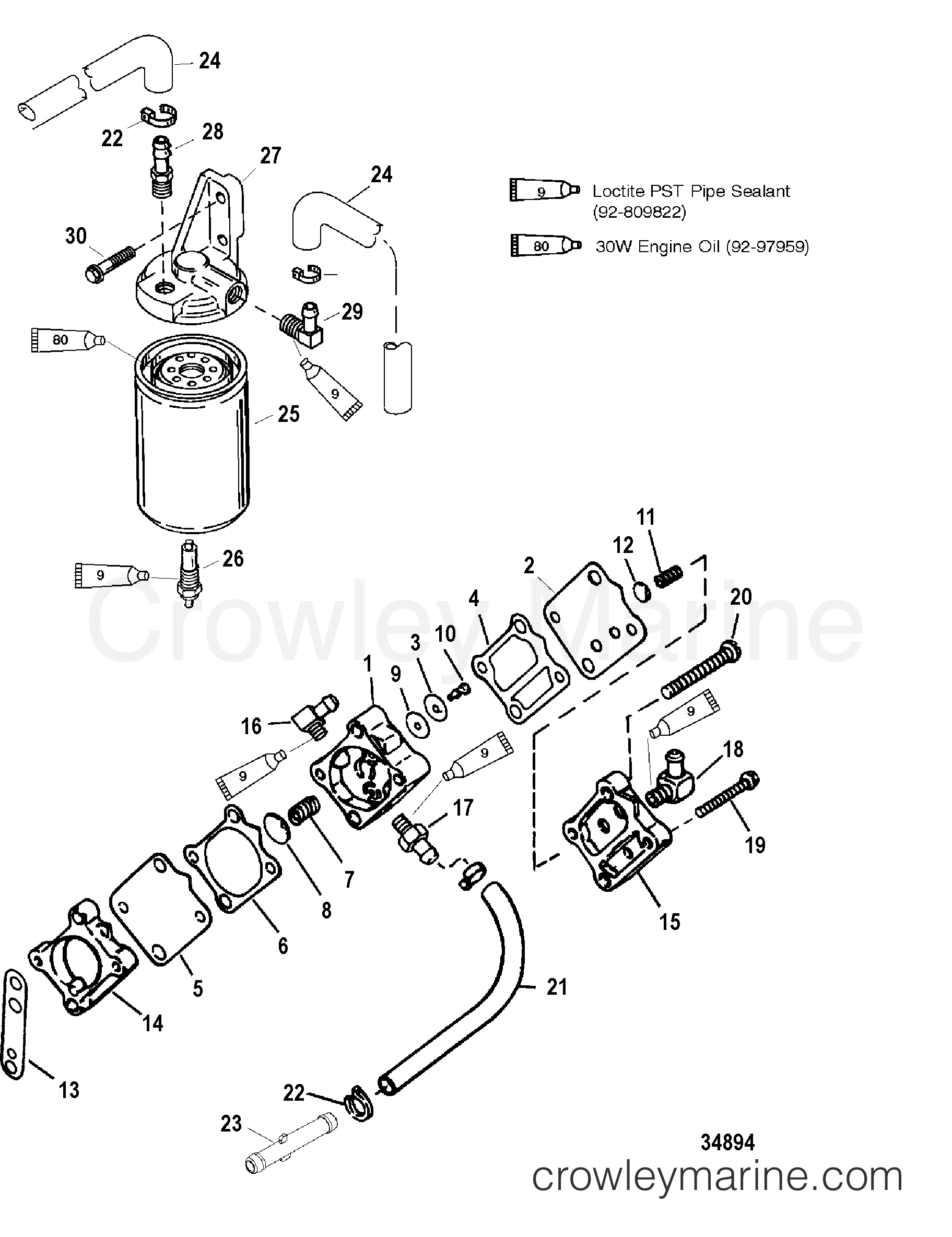 FUEL PUMP/FILTER 1999 Race Outboard 200 [MAGNUM] 7920311HH Crowley