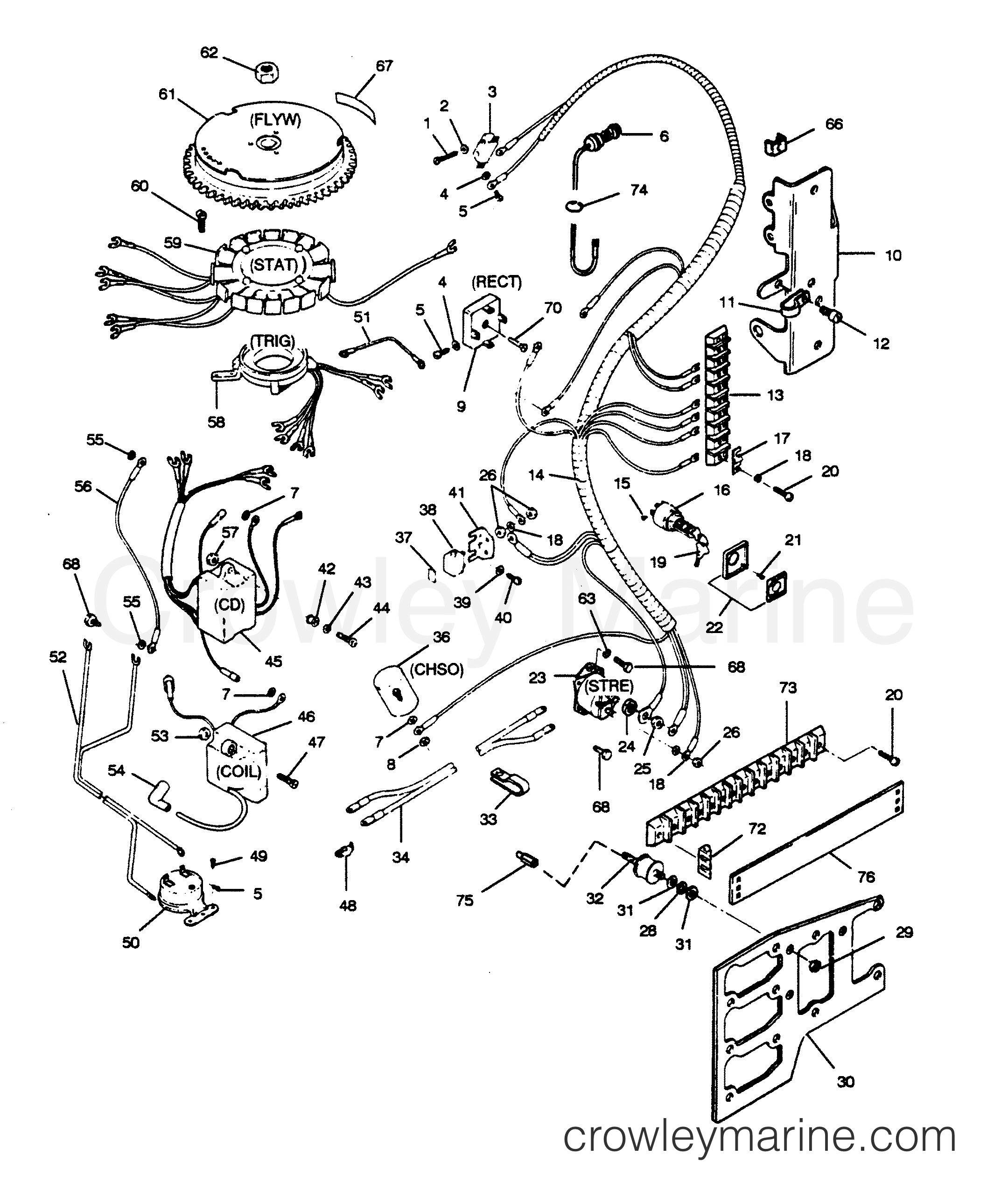 1989 Outboard 125 - 1254X9C [Force] - ELECTRICAL COMPONENTS
