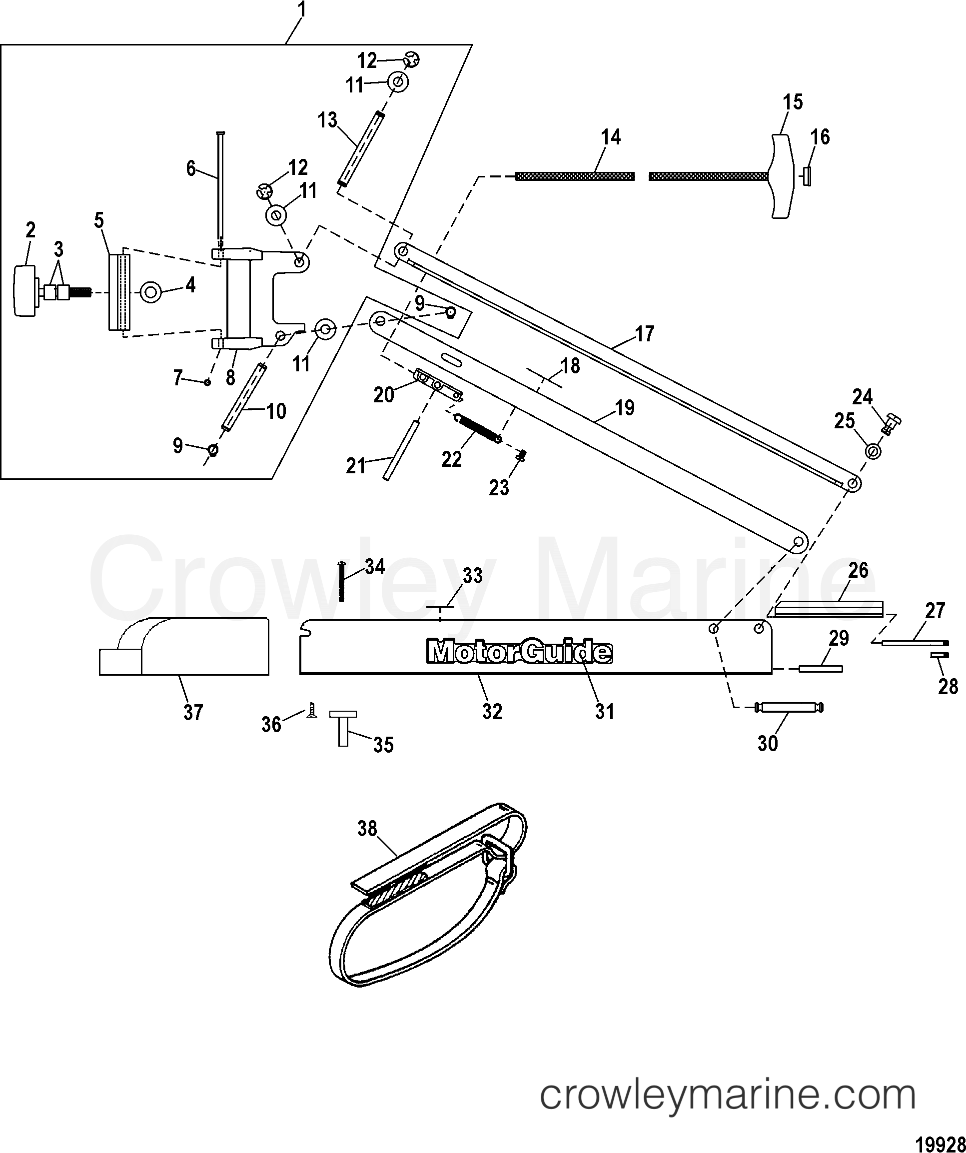 07 BOW (BLACK)(42.00 INCH) (MST90742B) Serial Range Electric Trolling