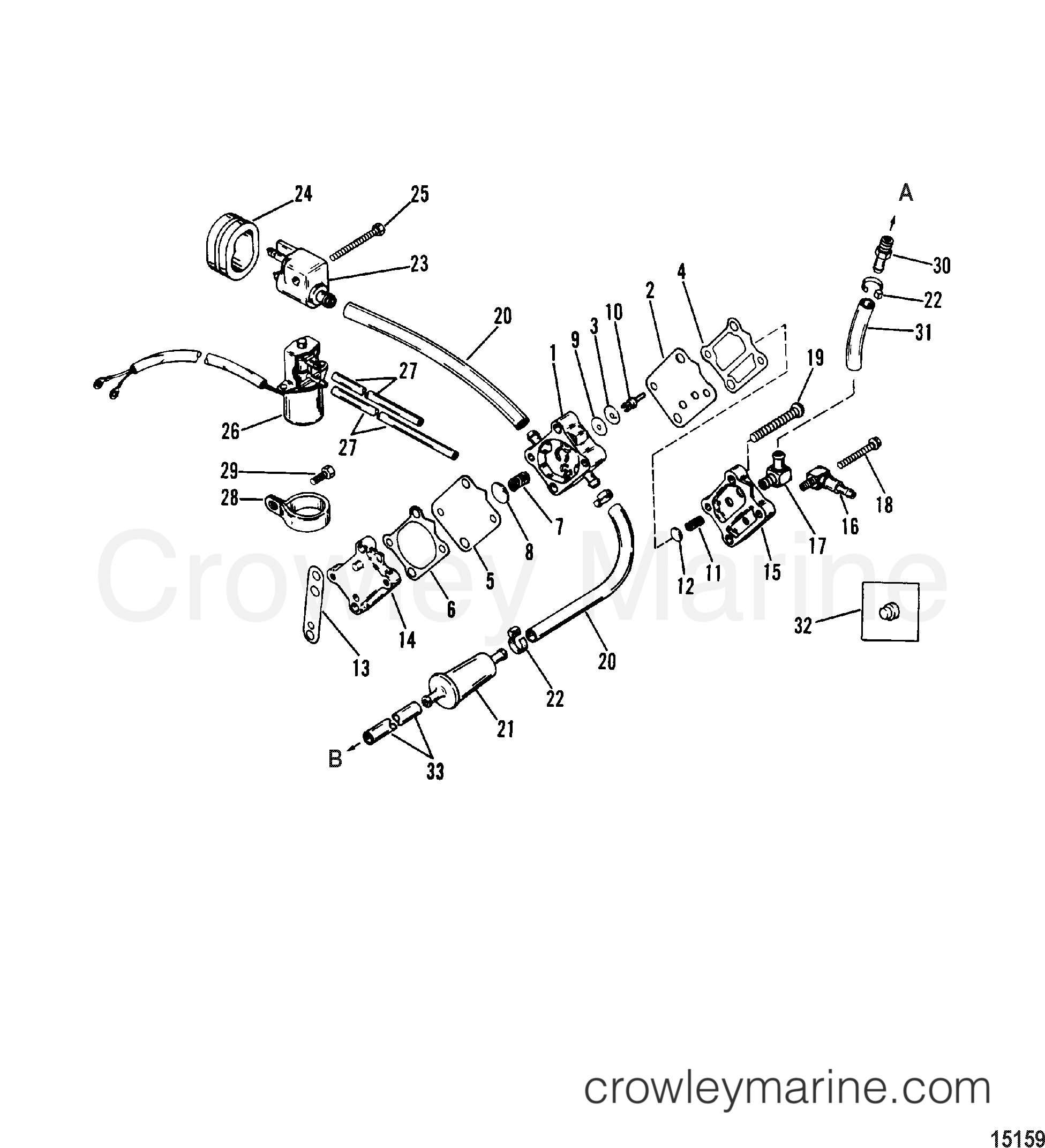 1989 Outboard 75 [ELPTO] - 70754129D - FUEL PUMP