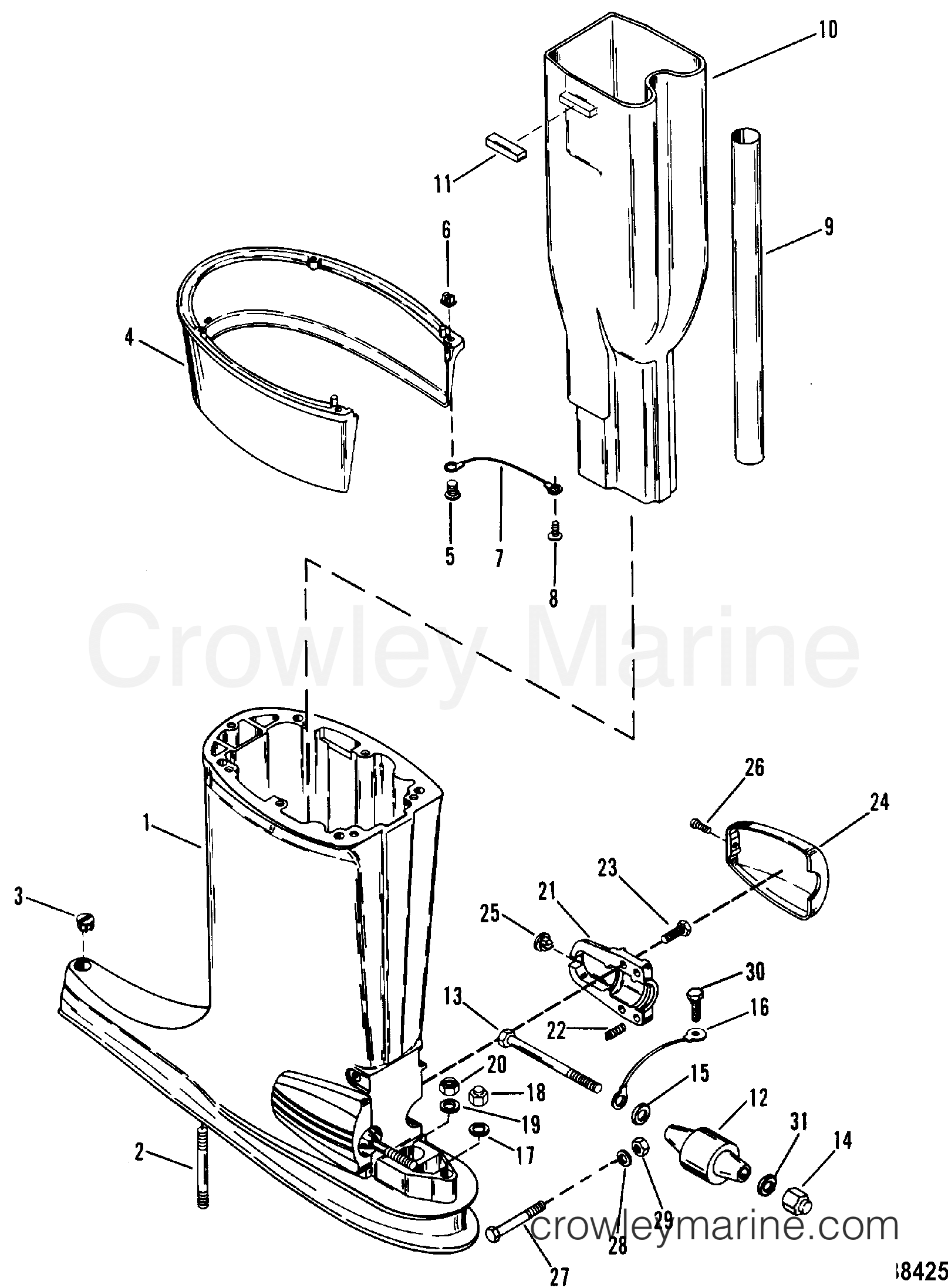 1987 Outboard 115 [EXLPTO] - 7115747 - DRIVESHAFT HOUSING ASSEMBLY