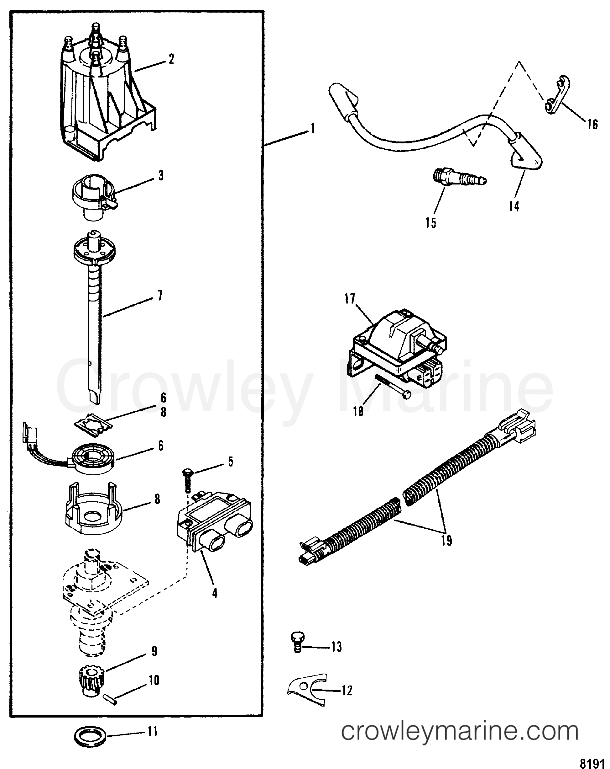 EST IGNITION COMPONENTS - 1990 Stern Drive 3.0L [ALPHA I] 430B00001 ...