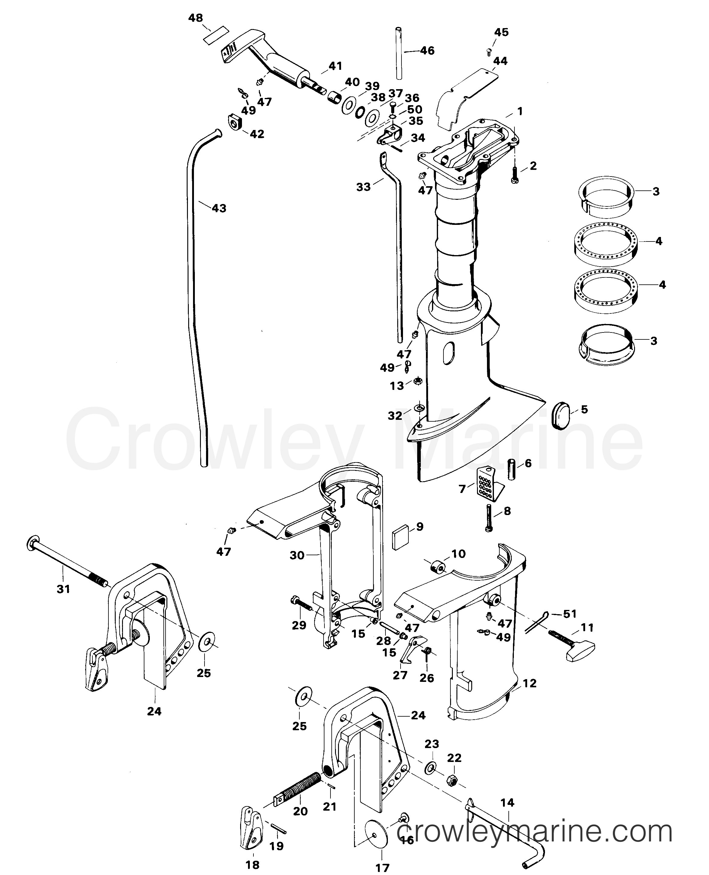 1982 Outboard 4 - H0042082D - MOTOR LEG