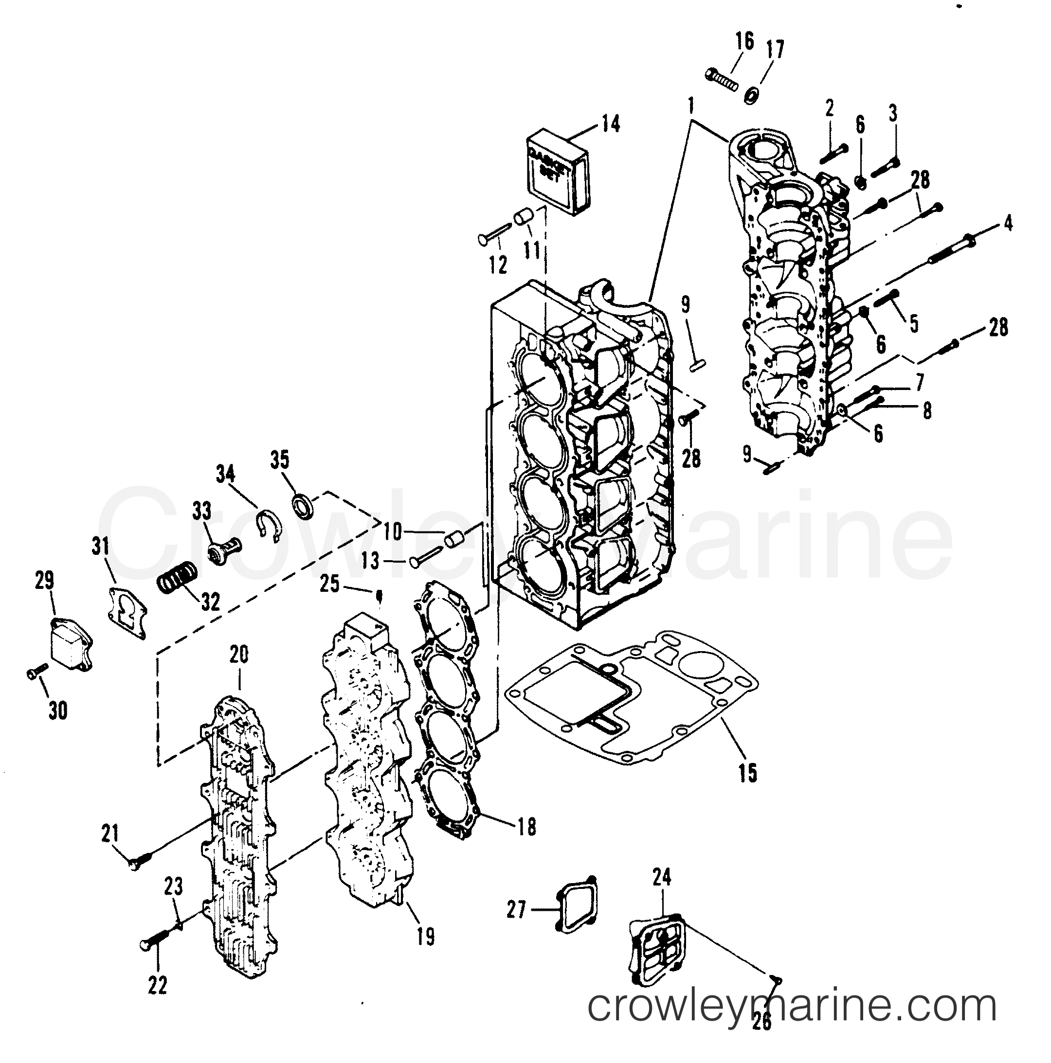 CYLINDER BLOCK 1995 Sport Jet 120 [JETPUMP] H63SP20RD Crowley Marine