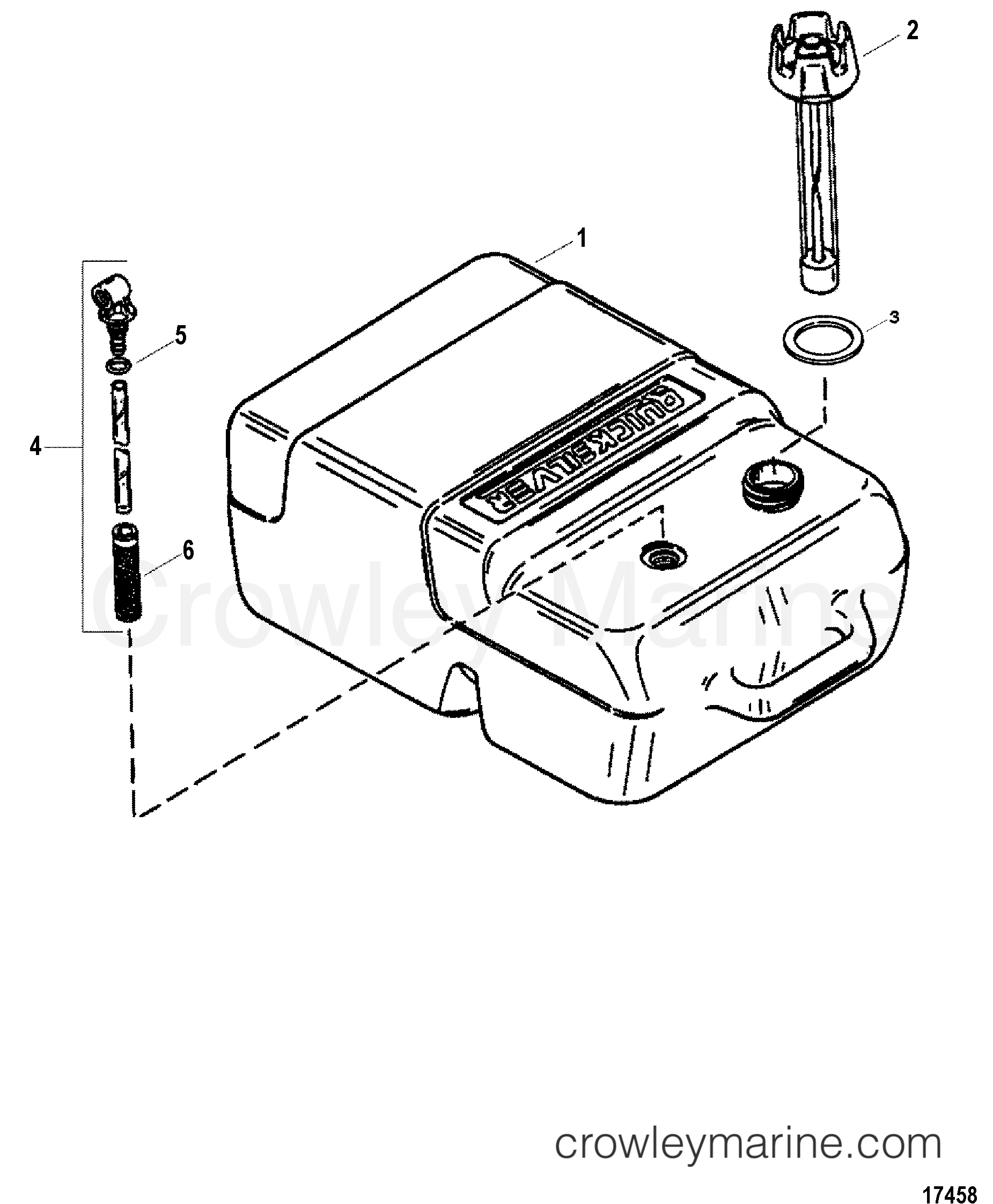 FUEL TANK ASSEMBLY (6.6 GALLON)(823504 SERIES) Various Years Rigging
