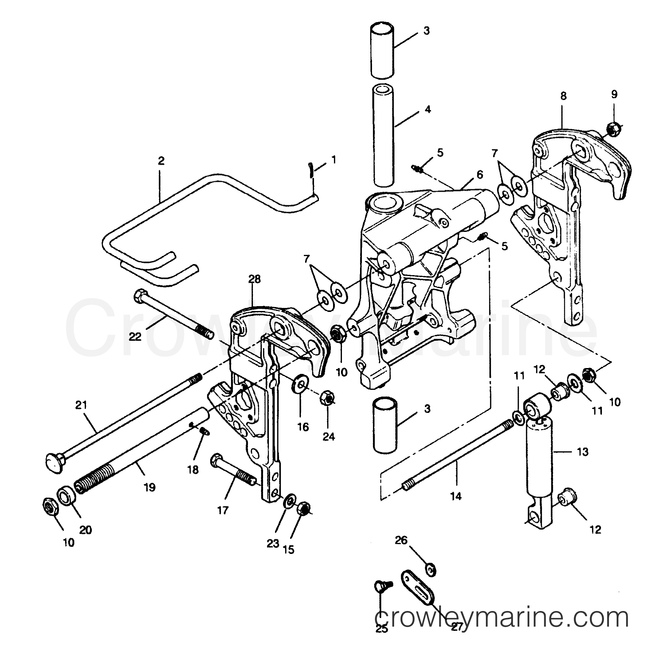 1991 Outboard 90 - 908E91A [Force] - SWIVEL BRACKET AND STERN BRACKETS