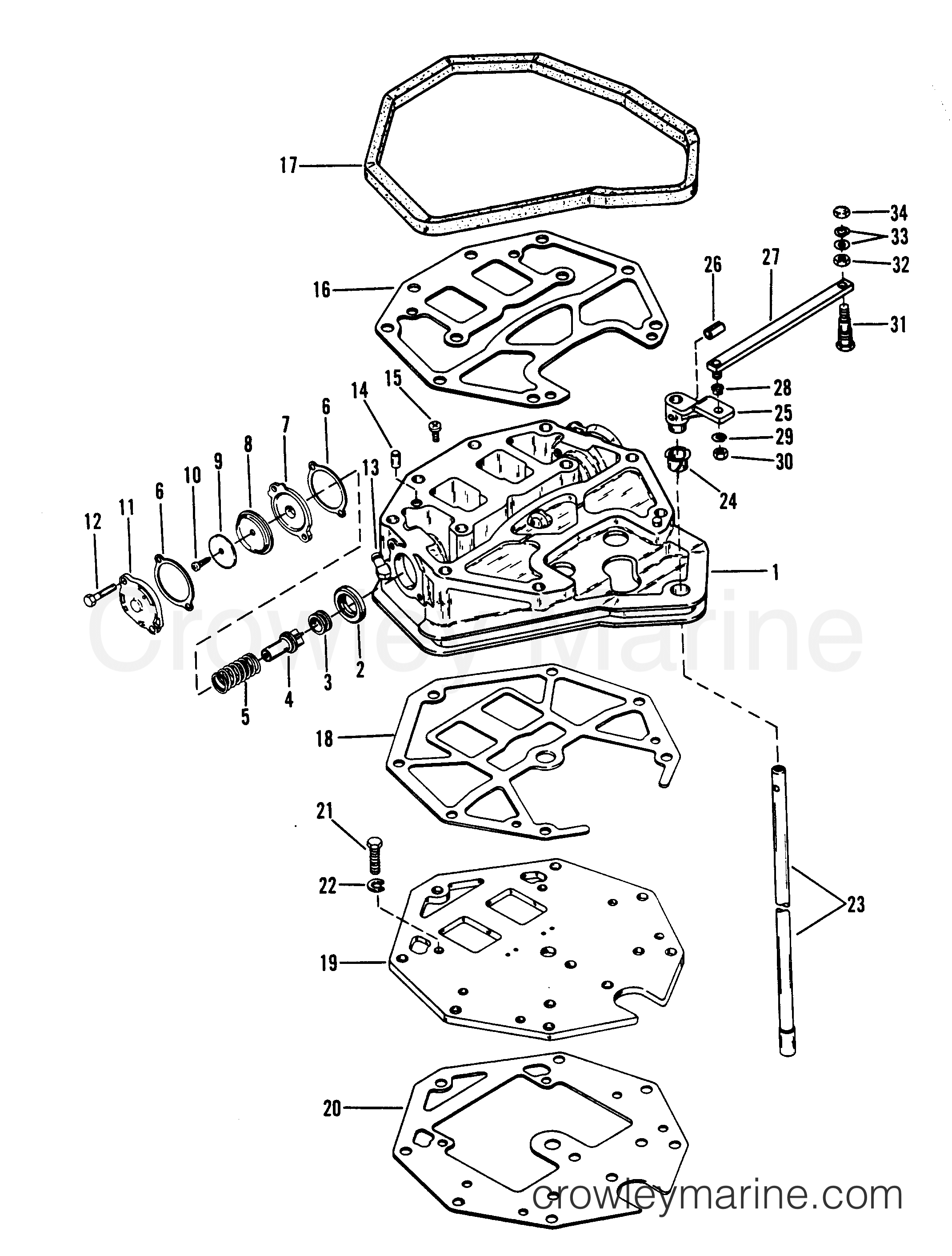 1993 Outboard 275 [L] - 7275412BD - EXHAUST PLATE