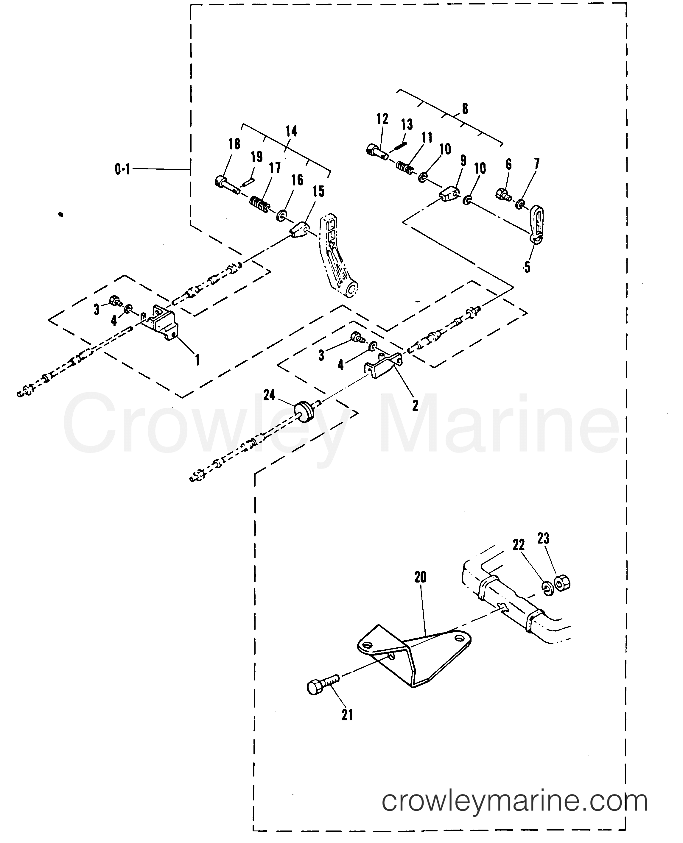 1981 Outboard 30 [M] - 7030301 - REMOTE CONTROL ATTACHING KIT