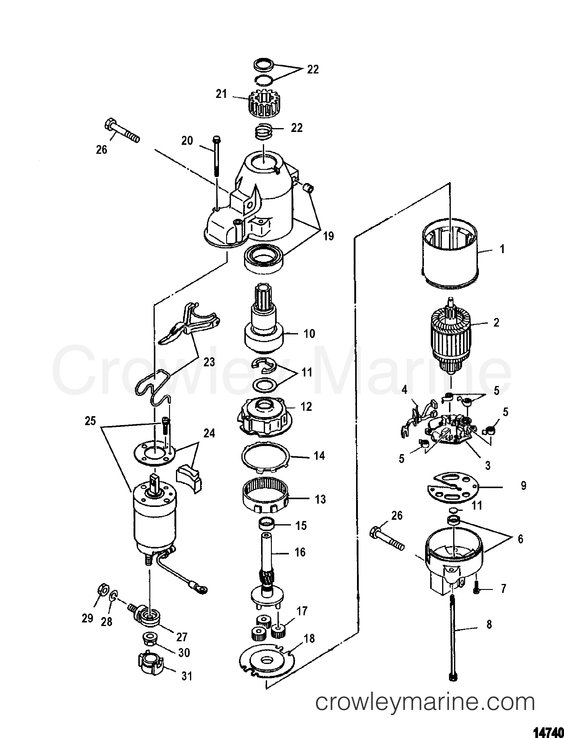2003 Outboard 115EFI [ELPT 4] - 7115F13MD - STARTER MOTOR