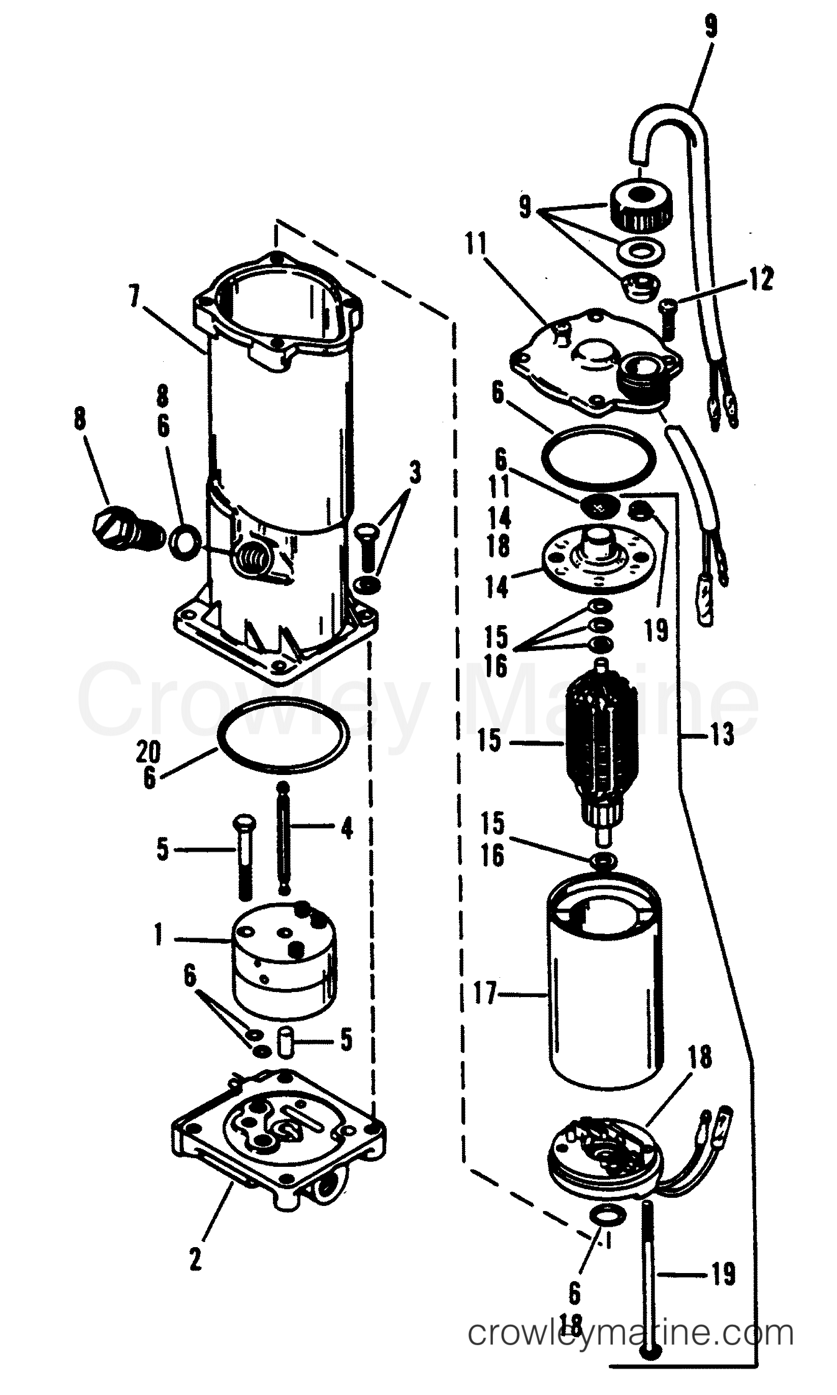 Serial Range Outboard 40 [1992-1994] - 1992-C [Force] - PUMP/MOTOR KIT