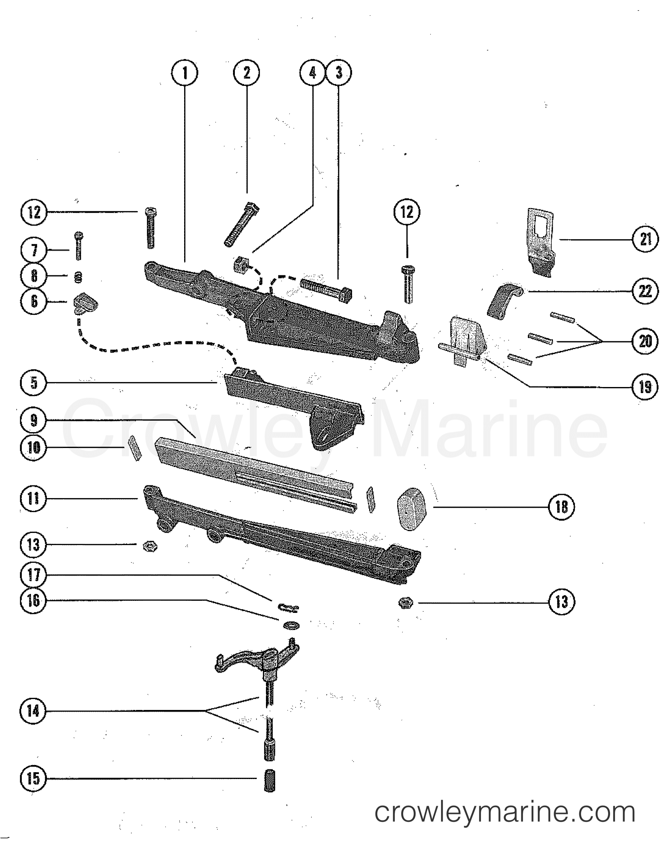 1976 Outboard 40 - 1402206 - SHIFT CONTROL LINKAGE