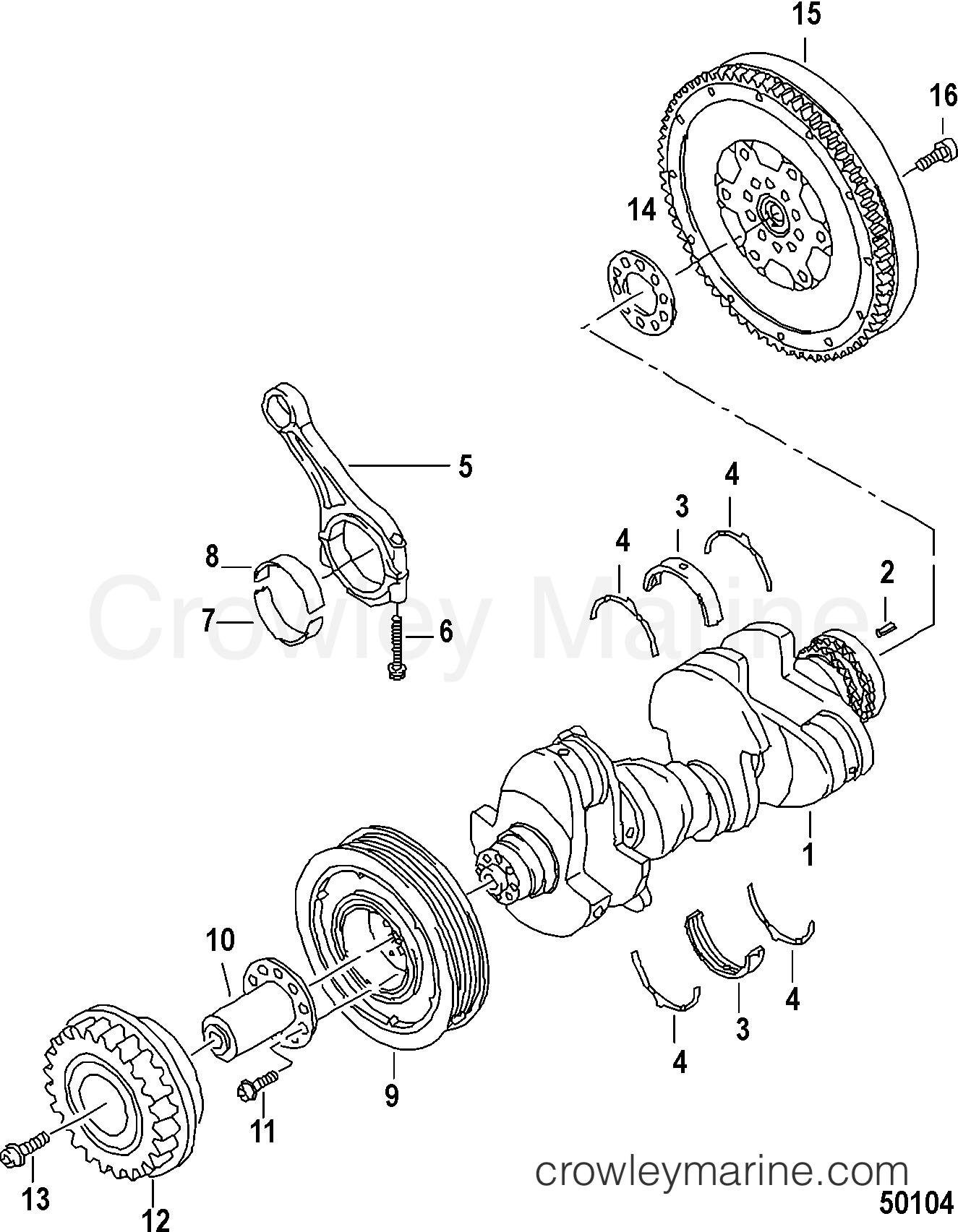 2013 Inboard Engine 3.0L TDI - 3D300051D - ENGINE COMPONENTS, CRANKSHAFT/CONNECTING ROD BEARINGS