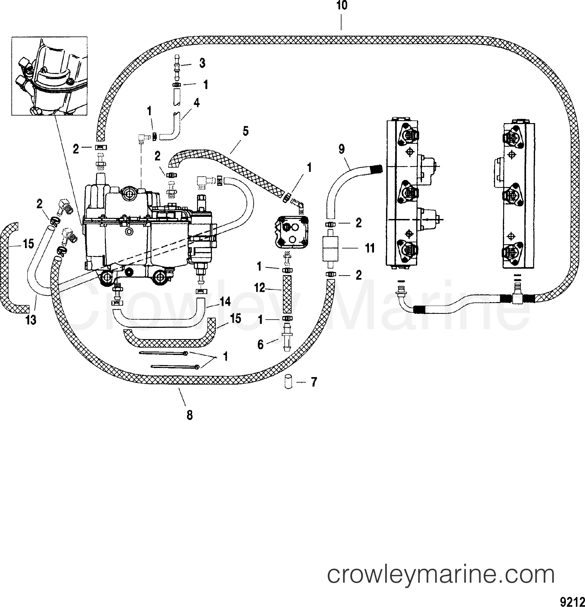 FUEL HOSES 2000 Outboard 115DFI [EXLPTO] 7115483JD Crowley Marine
