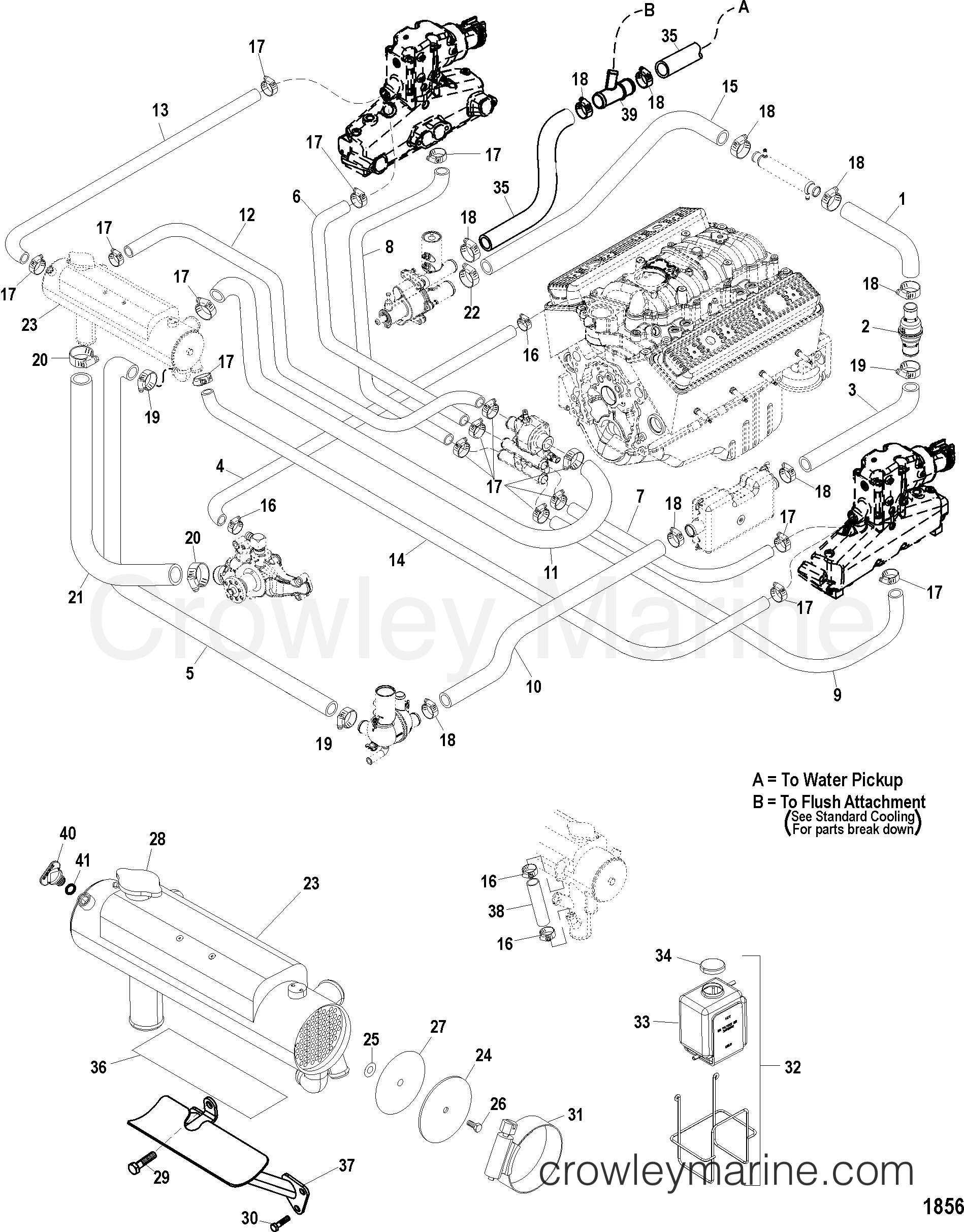 1998 Inboard Engine 6.2L [MPI] - 30620175S - CLOSED COOLING SYSTEM