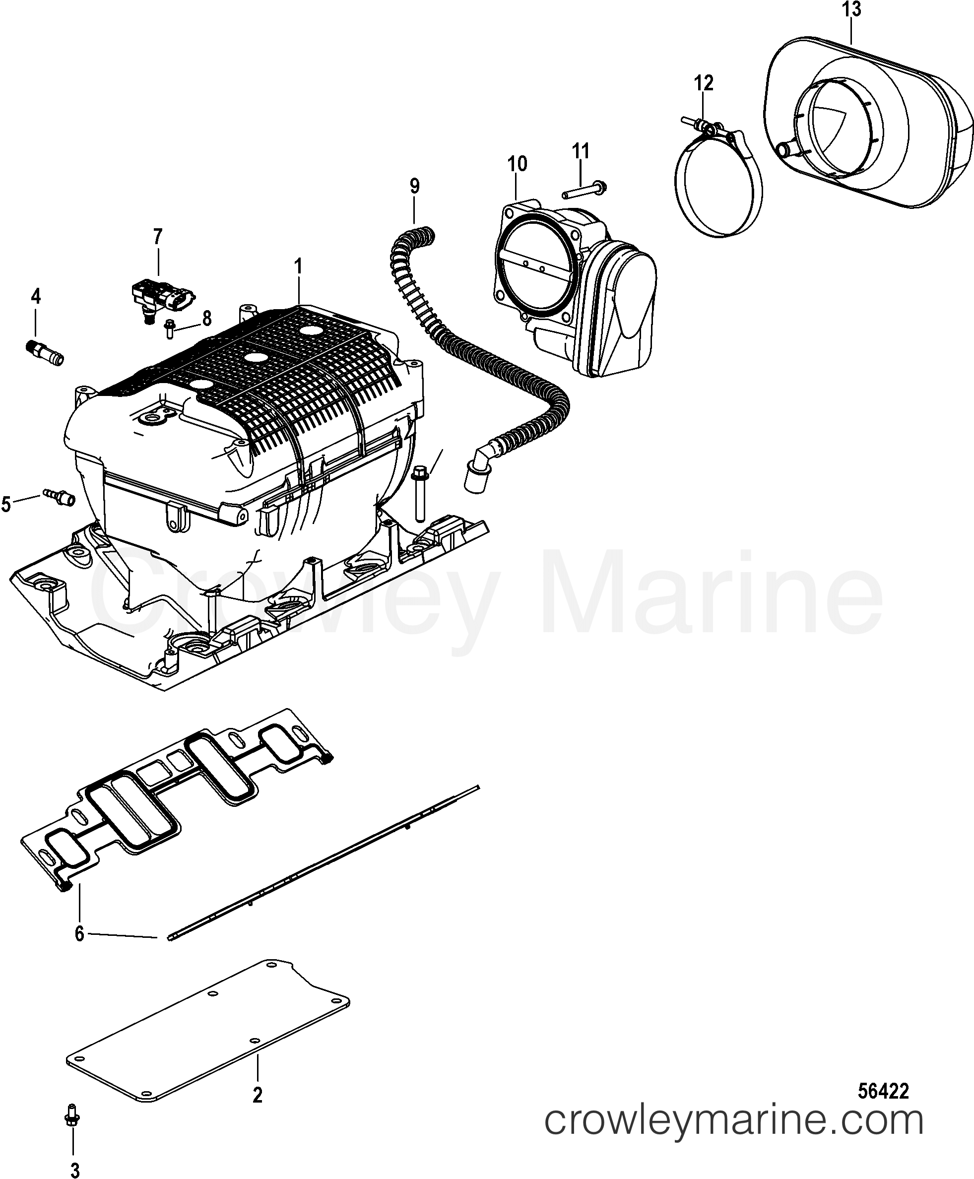 INTAKE MANIFOLD ASSEMBLY 2014 Stern Drive 4.5L [ALPHA MPI] 40450026A